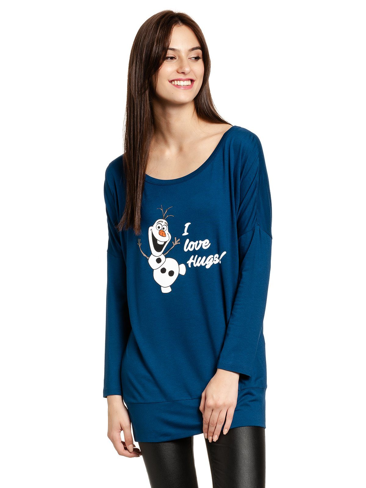 Disney Langarmshirt Frozen - Die Eiskönigin I Love Hugs Olaf