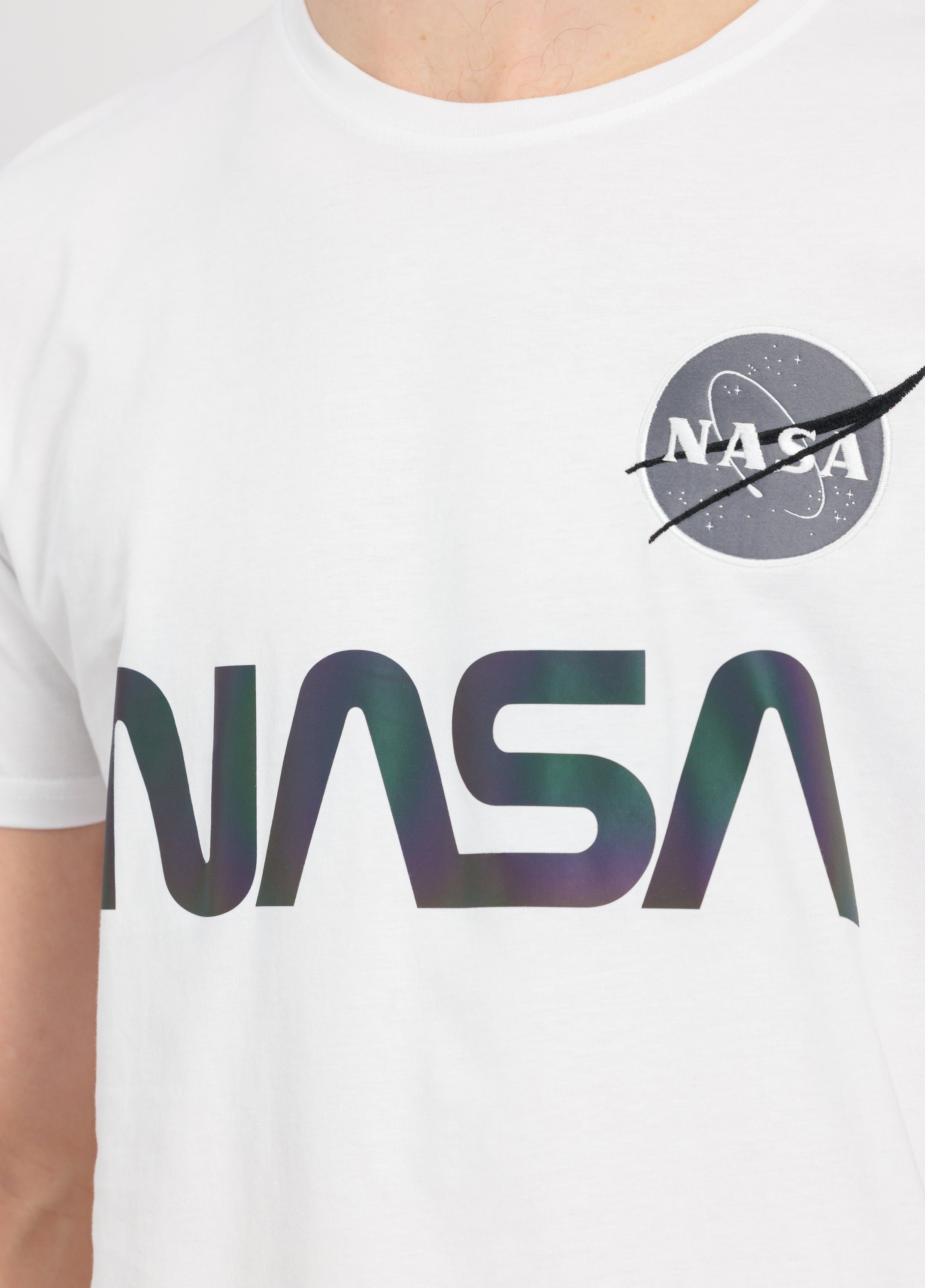 Alpha Industries T-Shirt Alpha Industries Men - T-Shirts NASA Rainbow Ref. T white