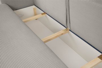 Konsimo 3-Sitzer Schlafsofa ELPHO 3-Personen, mit Schlaffunktion, hergestellt in der EU, Feine Cord-Stoff