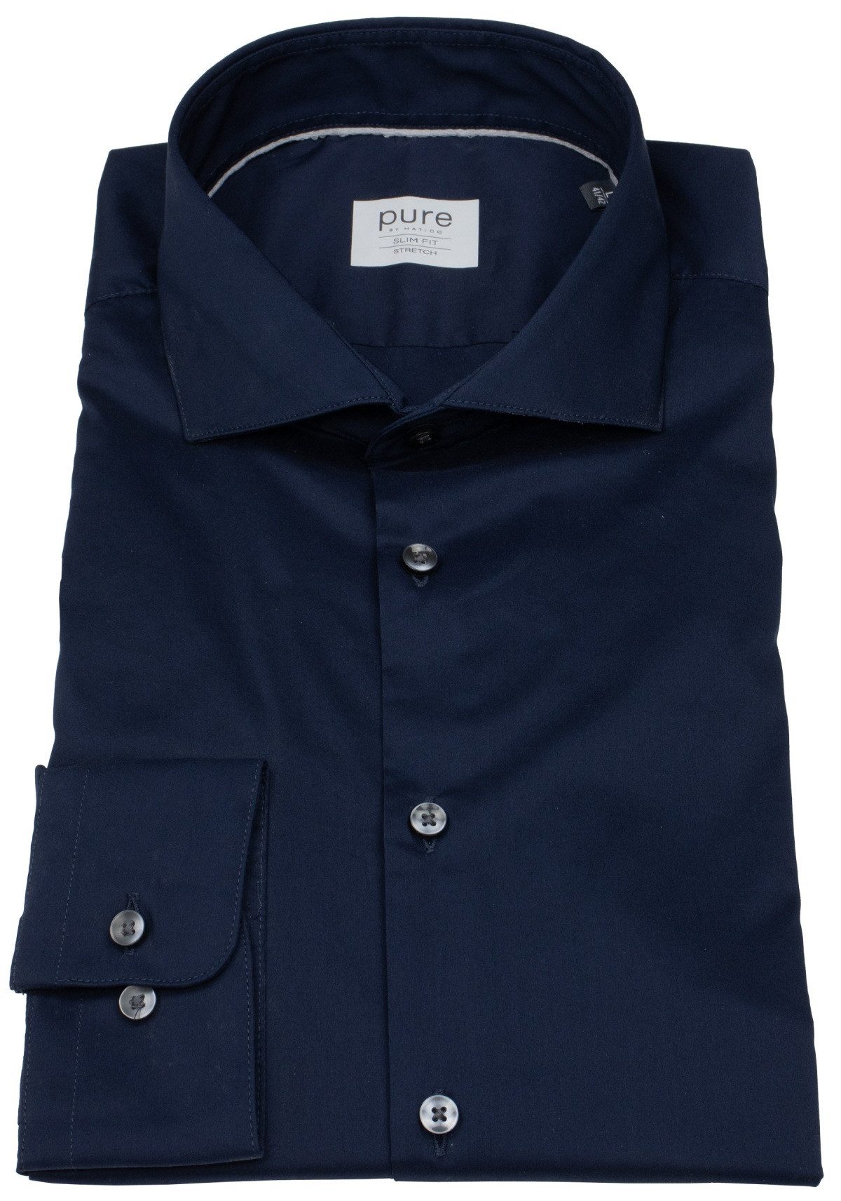 Pure Businesshemd Slim Fit stark tailliert Haifischkragen