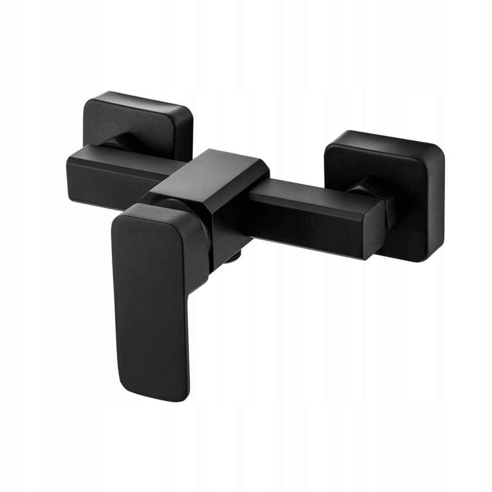 Lavre Duscharmatur Caro Brausearmatur Einhebelmischer Duschbrause im kubischen Design, schwarz