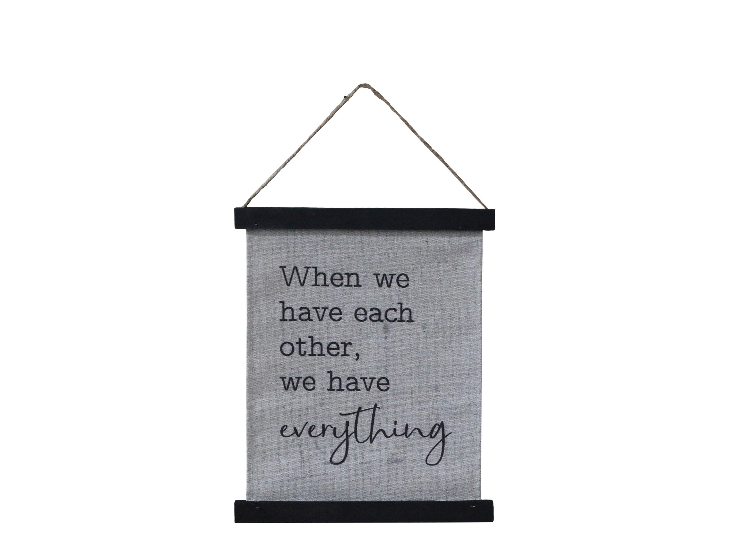 Chic Antique Leinwandbild Wandbild Leinwand mit Spruch Nesselstoff Holzrahmen 30x22cm Juteschnur, wunderschönes Design