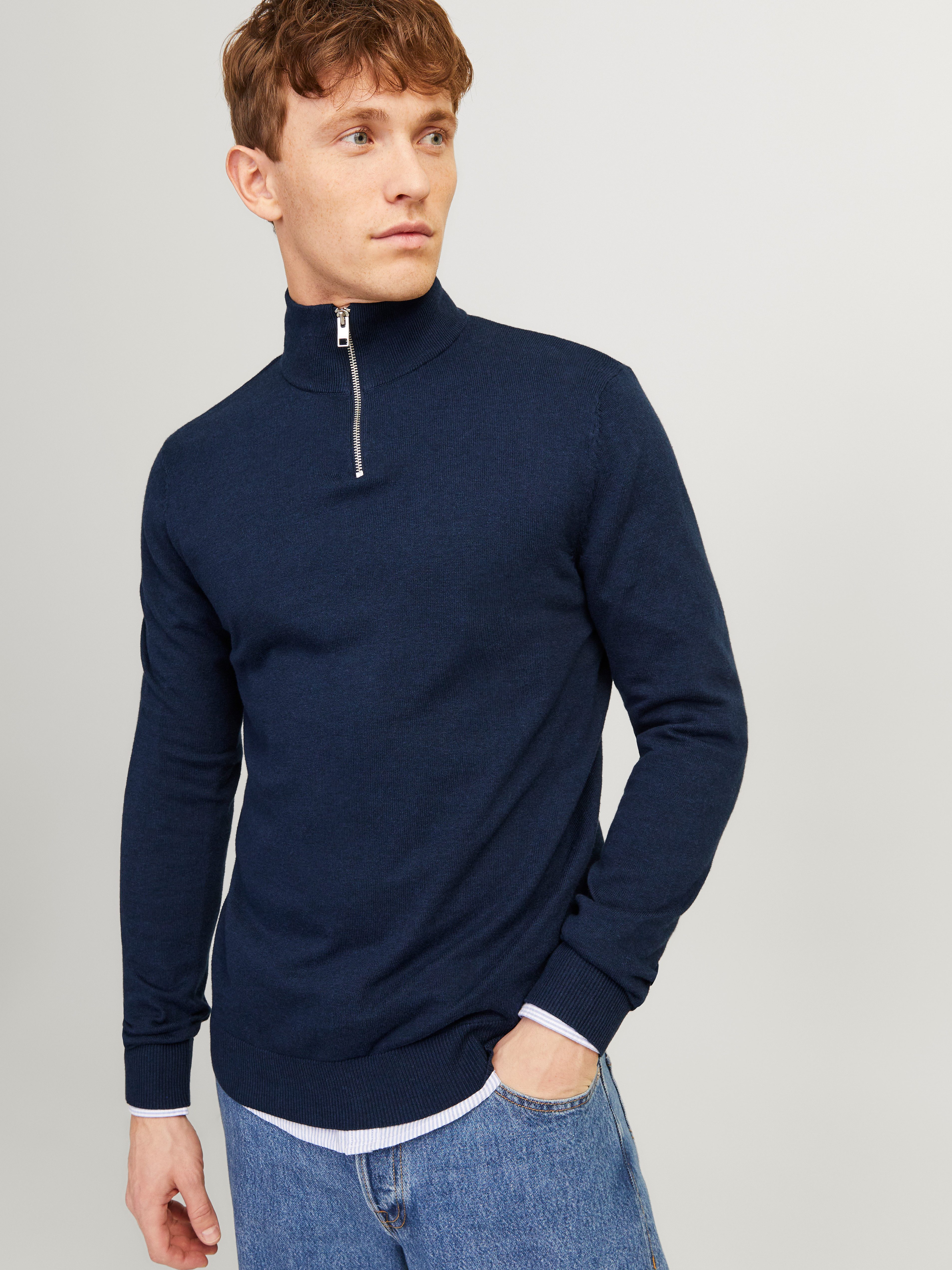 Jack & Jones Strickpullover EMIL KNIT HALF ZIP mit kurzem Reißverschluss im günstig online kaufen