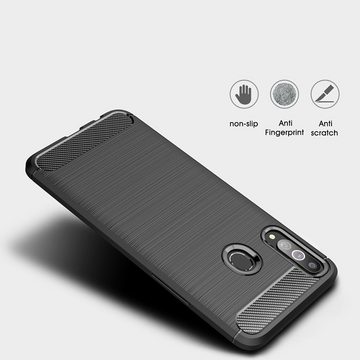 CoverKingz Handyhülle Hülle für Samsung Galaxy A20s Handyhülle Silikon Case Cover Etui 16,5 cm (6,5 Zoll), Handyhülle Bumper Silikoncover Softcase Carbonfarben