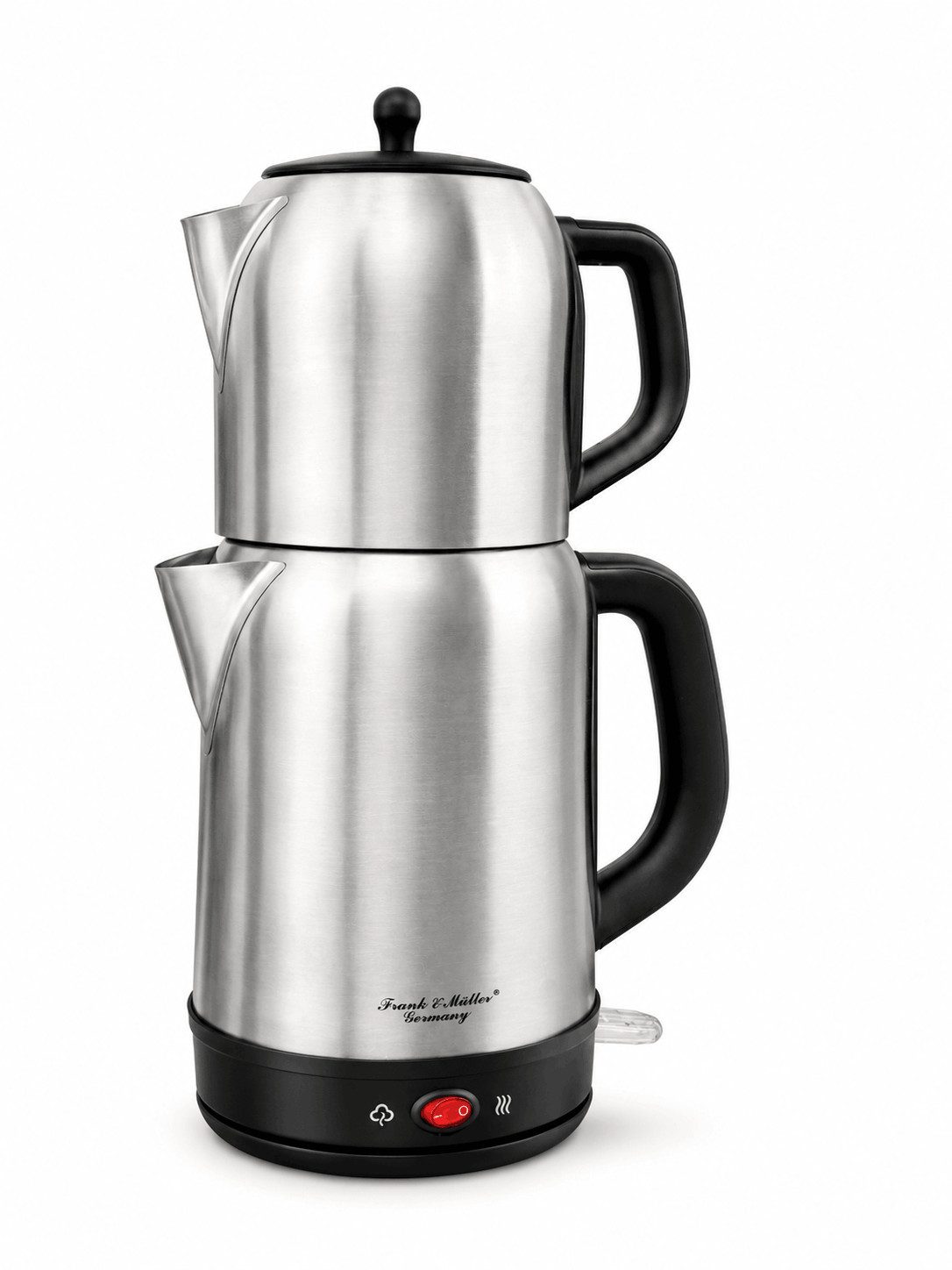 Frank & Müller Germany Wasser-/Teekocher F&M Elek. Teekocher 2200W Edelstahl Oval, 2200 W