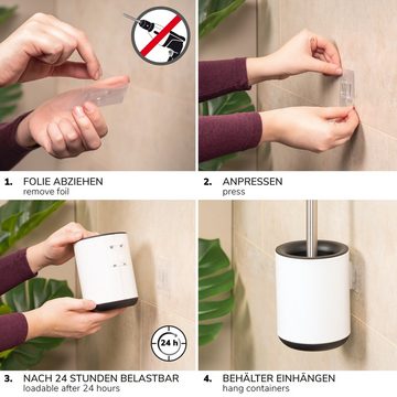 bremermann WC-Reinigungsbürste WC-Garnitur BARBENA mit flexibler TPR-Bürste, Edelstahlgriff, weiß