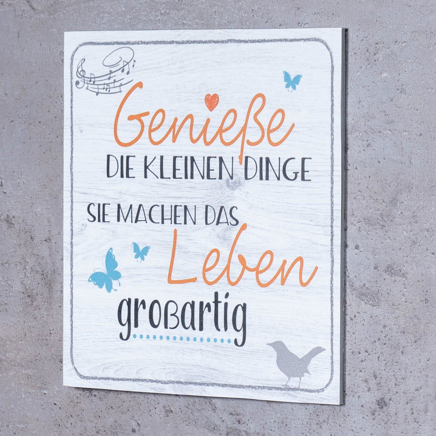 Levandeo® Wandbild, Wandbild 20x20cm Genieße die günstig online kaufen