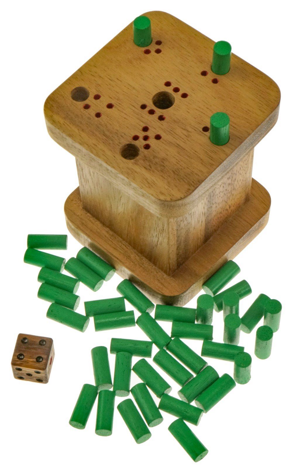 Logoplay Holzspiele Spiel, 6 raus für 2 bis 6 Spieler Würfelspiel