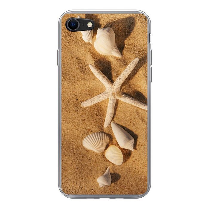 MuchoWow Handyhülle Seesterne - Muscheln - Sand Handyhülle Apple iPhone 8 Smartphone-Bumper Print Handy Schutzhülle