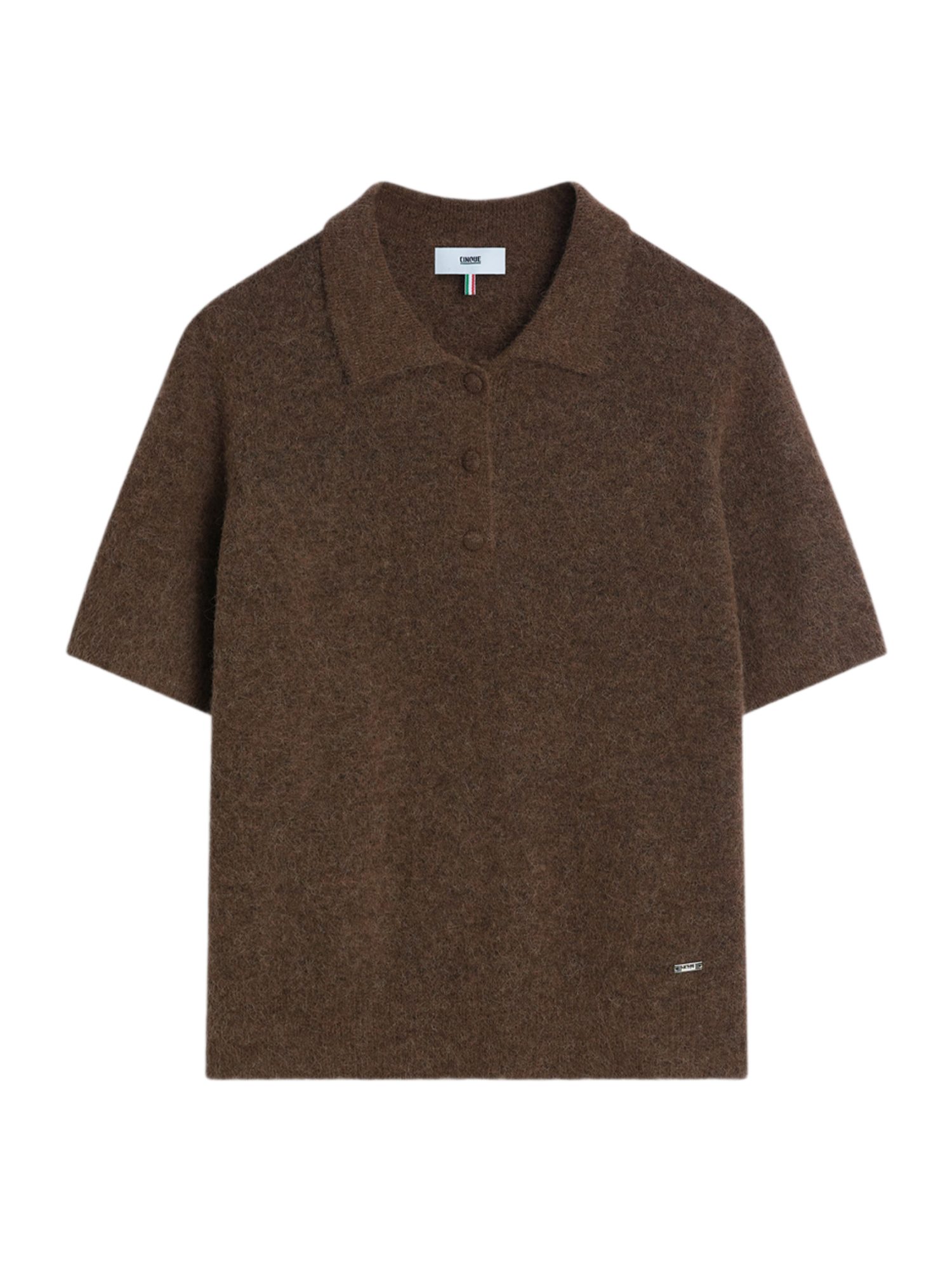 Cinque Strickpullover braun,Casual,Alpaka,Unifarben,Polokragen,Langarm,Regular Fit
