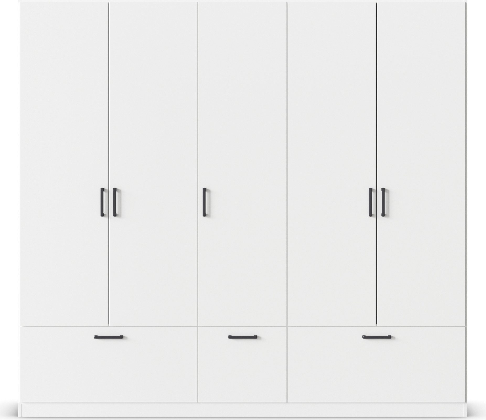 rauch Drehtürenschrank Kleiderschrank Schrank Garderobe Wäscheschrank BARI mit Schubkästen und modernem Griff in Graumetallic MADE IN GERMANY
