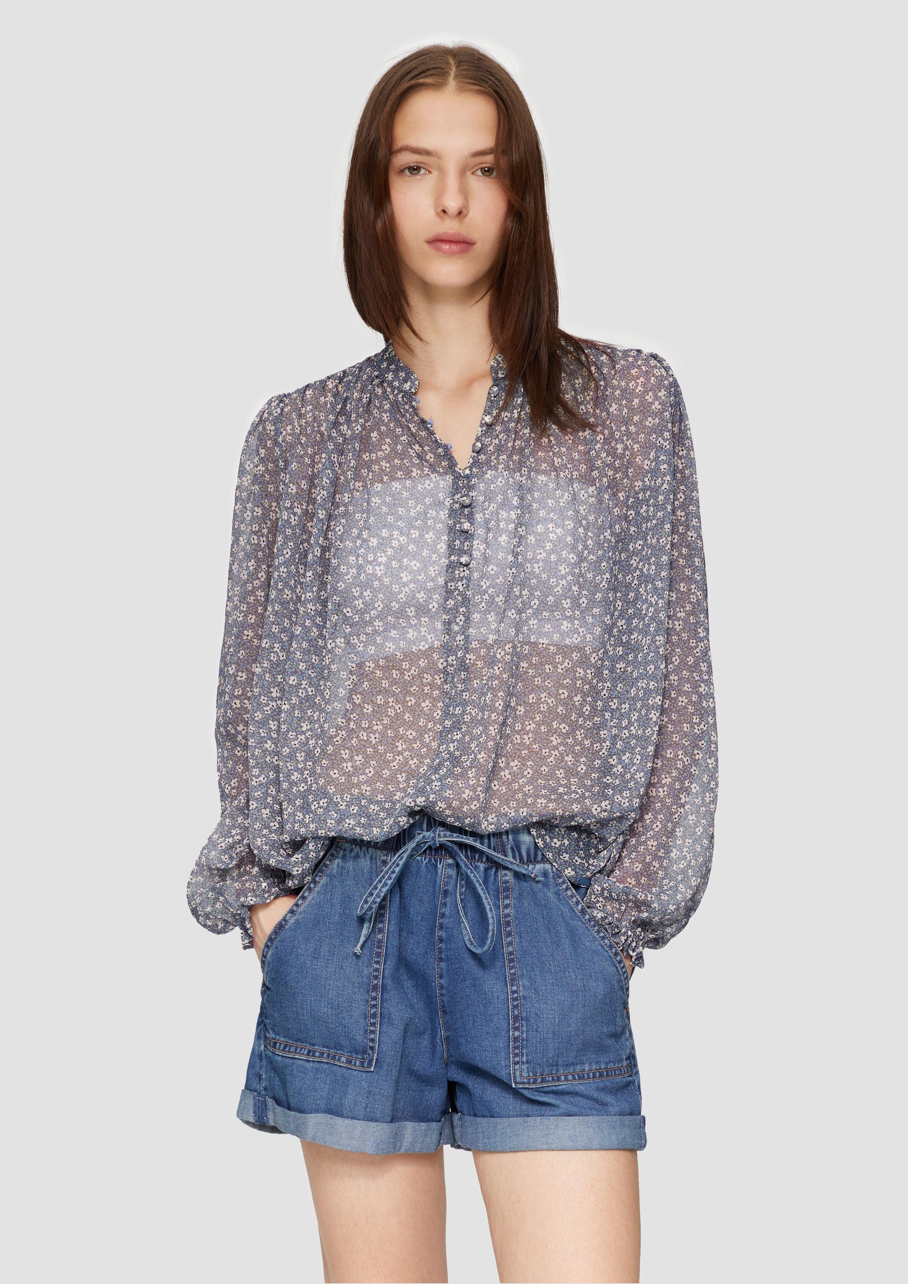 QS Langarmbluse Leicht transparente Chiffonbluse mit günstig online kaufen