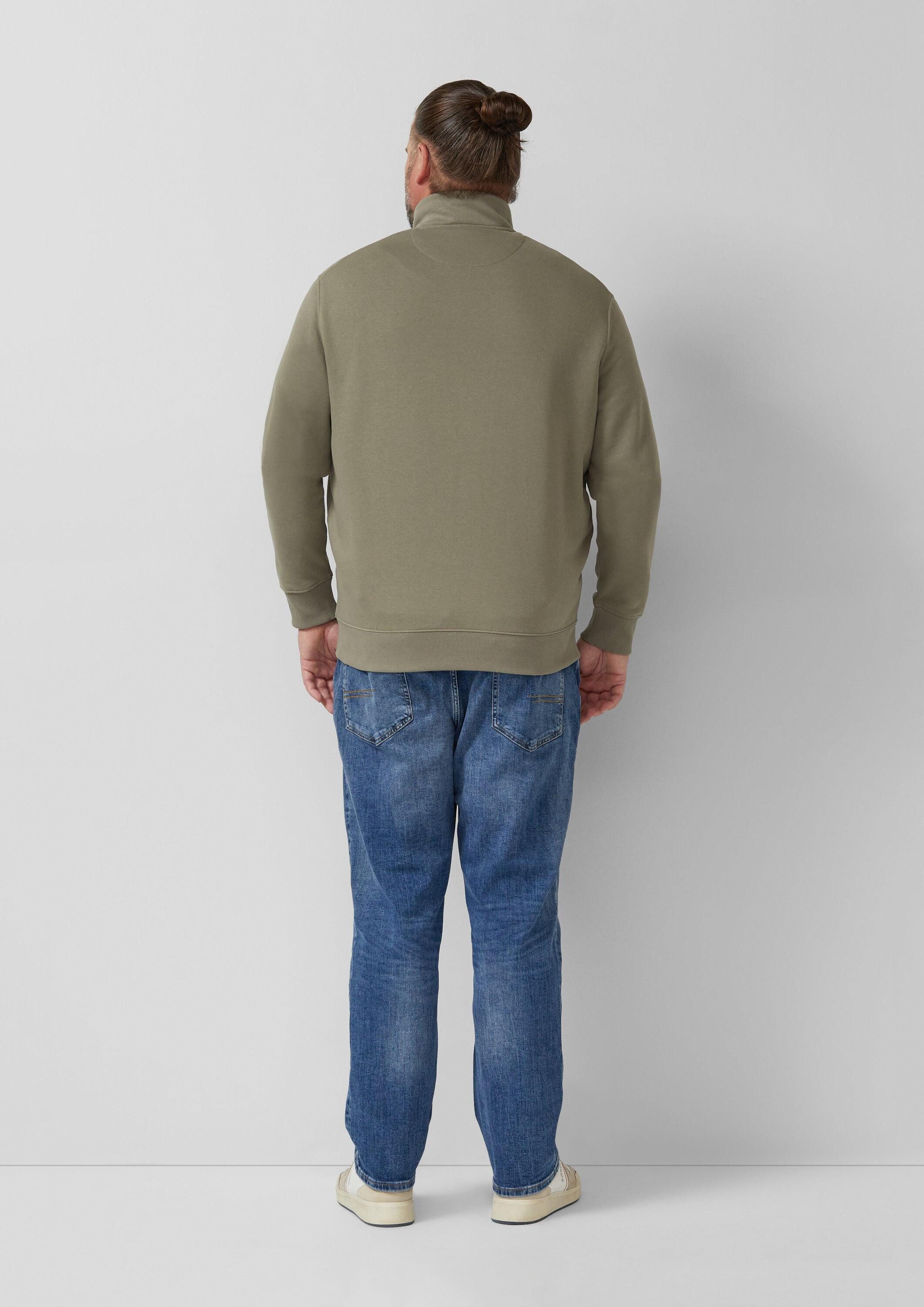 s.Oliver Sweatjacke Sweatshirt Jacke Sweatshirt-Jacke mit Stehkragen und Eingrifftaschen