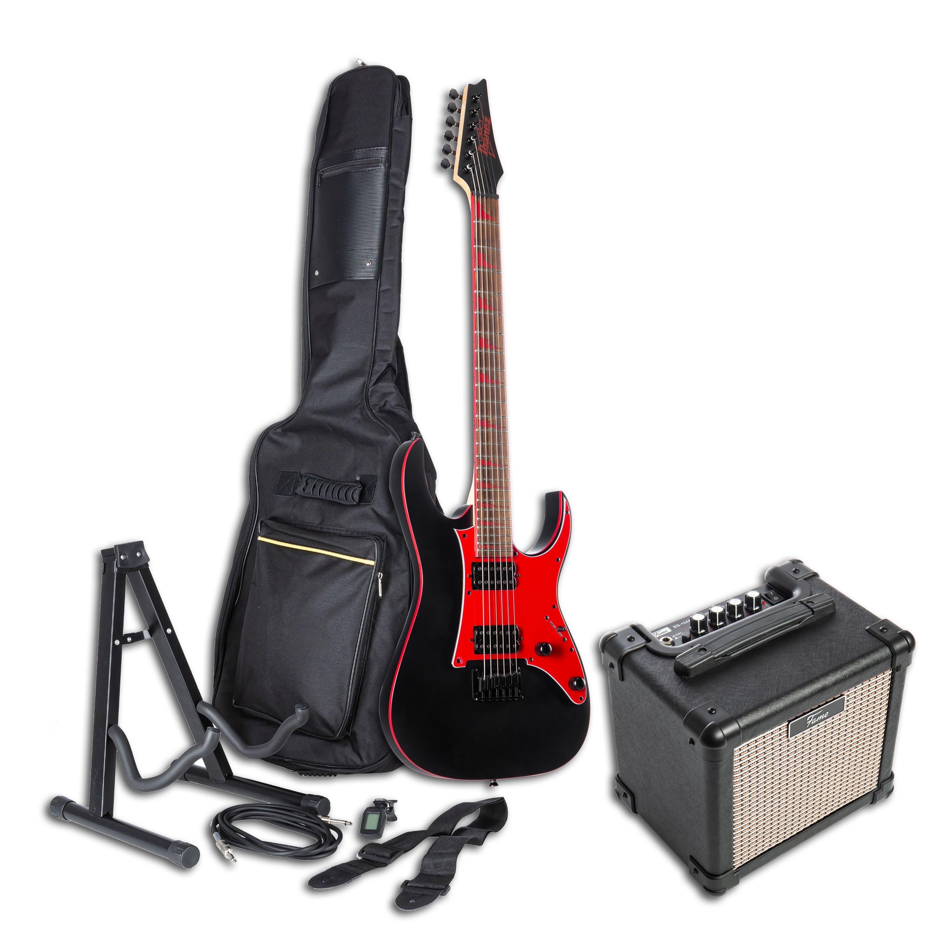 Ibanez EGitarre, EGitarren, EGitarrenSets, Gio GRG131DXBKF + LT40S EGitarren Anfänger Set