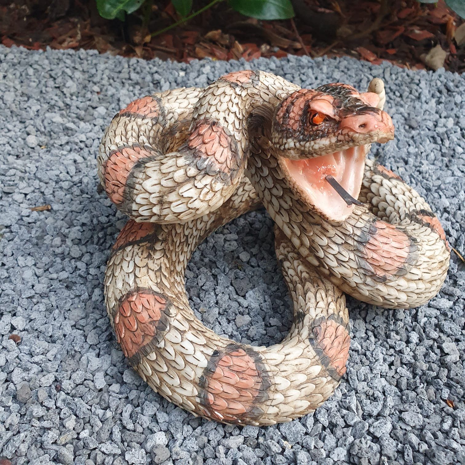 Aspinaworld Gartenfigur Schlangen Figur mit offenem Mund 13 cm wetterfest