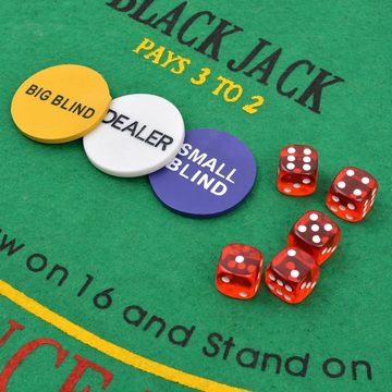 vidaXL Spiel, Kombiniertes Poker/Blackjack Set mit 600 Laserchips Aluminium