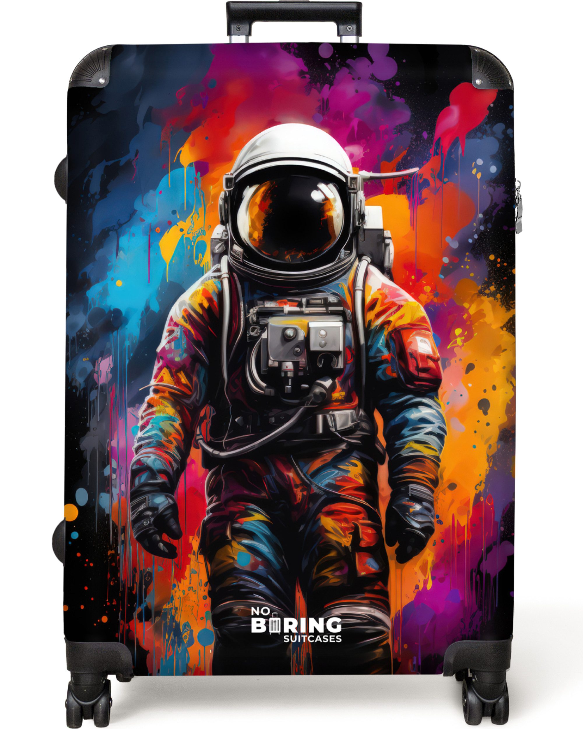 NoBoringSuitcases.com© Hartschalen-Trolley Astronaut umgeben von Graffiti günstig online kaufen