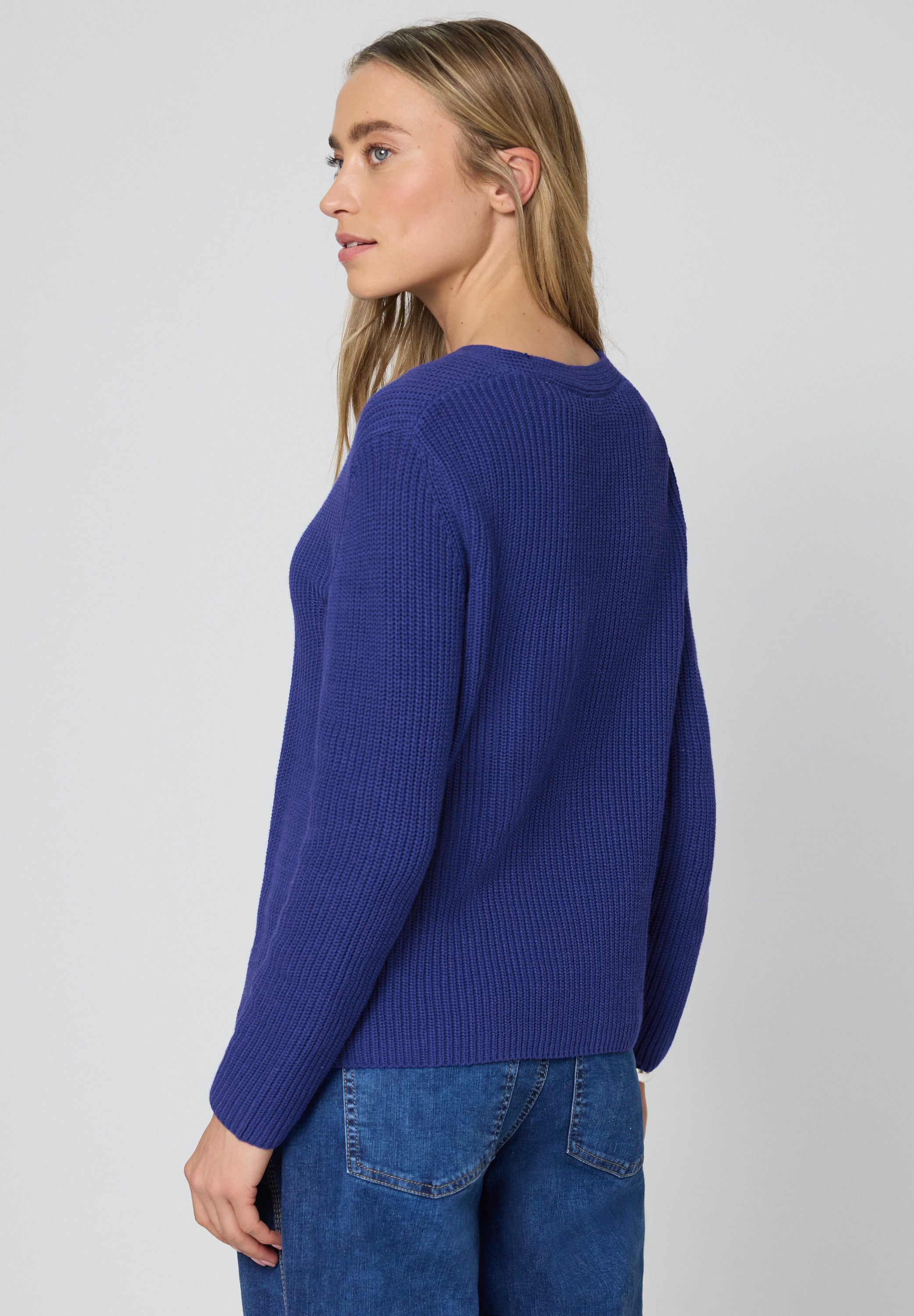 STREET ONE V-Ausschnitt-Pullover im soften Baumwoll-Mix