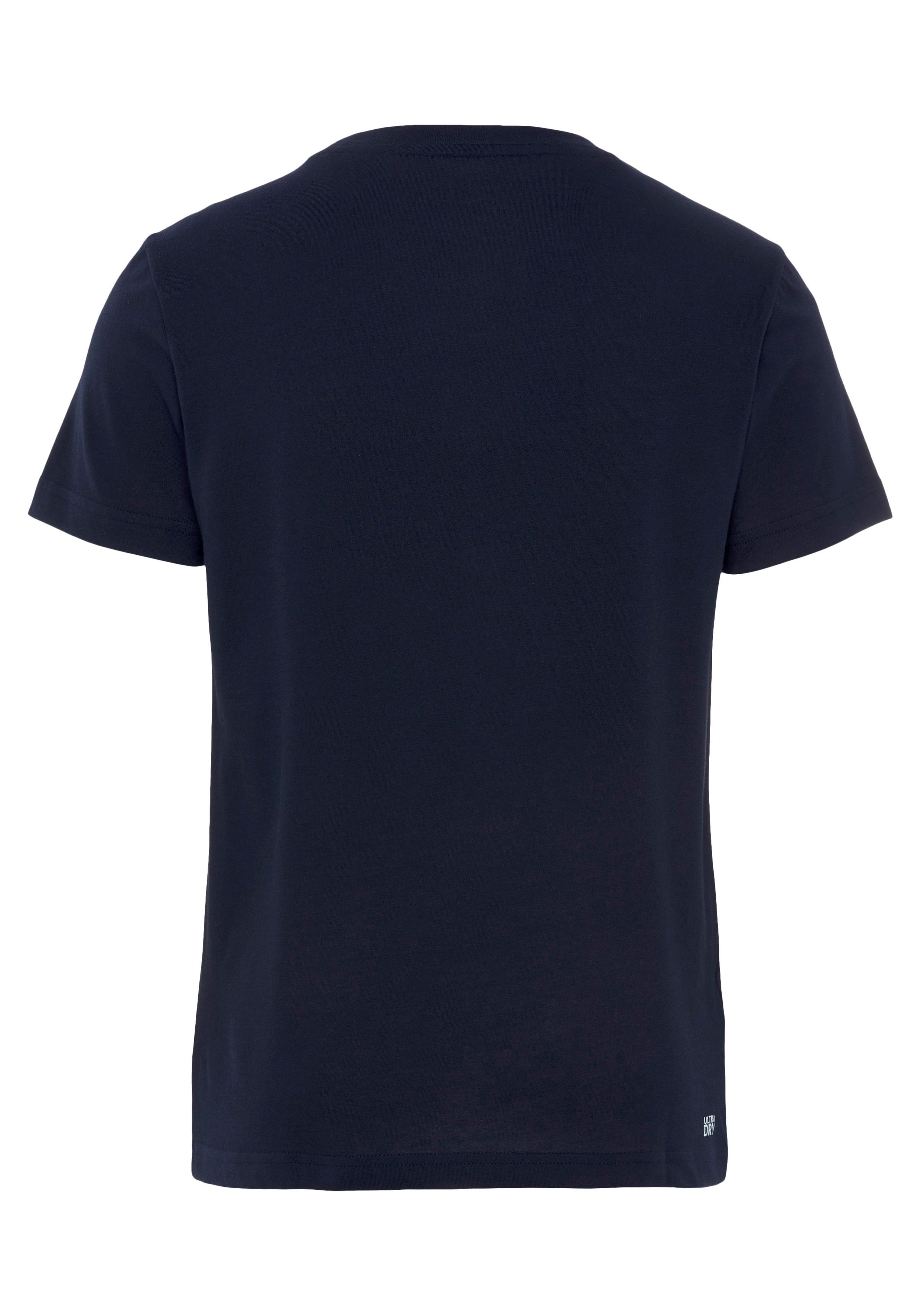 / Rundhalsshirt auf Lacoste mit Logodruck der navy white Brust