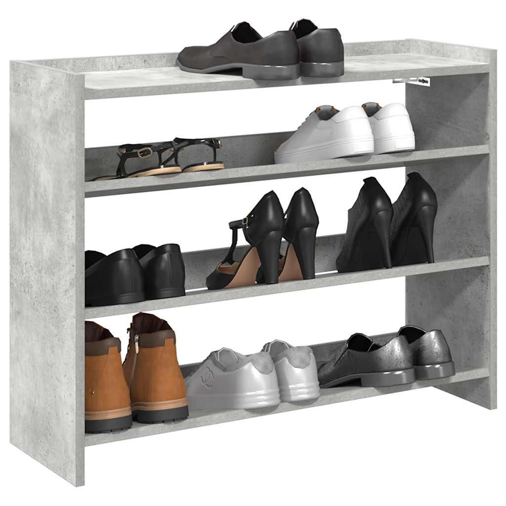 vidaXL Schuhregal Schuhregal Betongrau 80x25x62 cm Holzwerkstoff, 1-tlg.