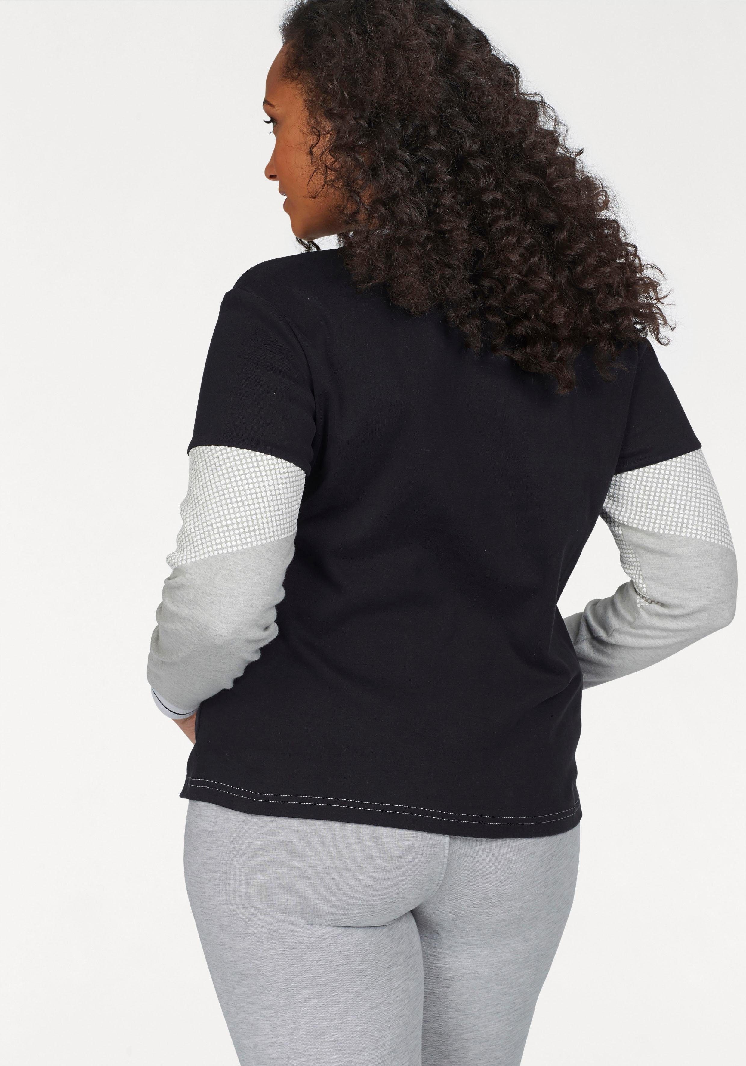 KangaROOS Sweatshirt Langarm, figurbetonte Passform, Colourblocking, aus Baumwolle
