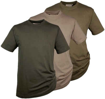 Hubertus® Hunting T-Shirt T-Shirts im 3er-Pack schilf/oliv/beige Jagdshirts robust Oefele Jagd