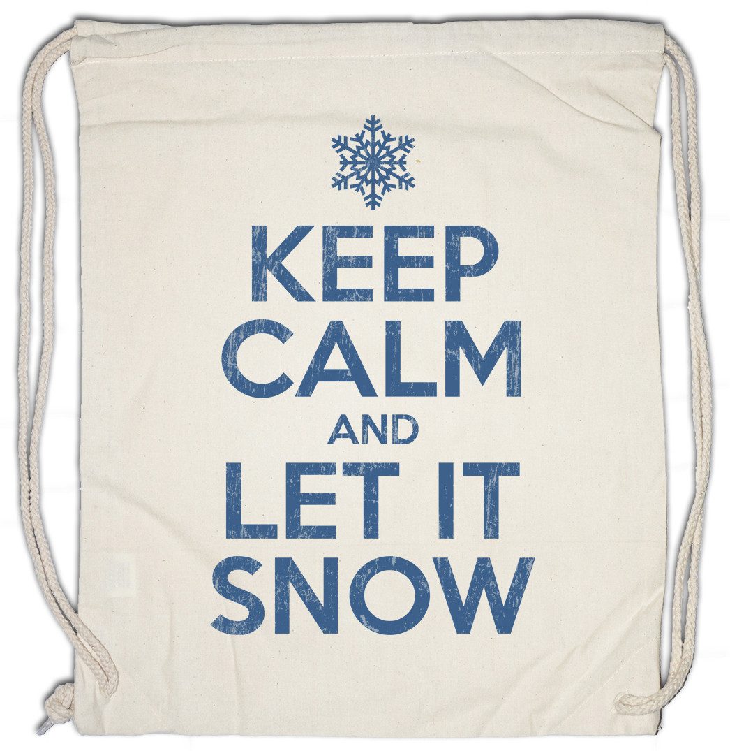 Urban Backwoods Turnbeutel Keep Calm And Let It Snow Turnbeutel White Cristmas X-Mas Weihnachten (1-tlg), Schnee Weiße Weihnacht Bad