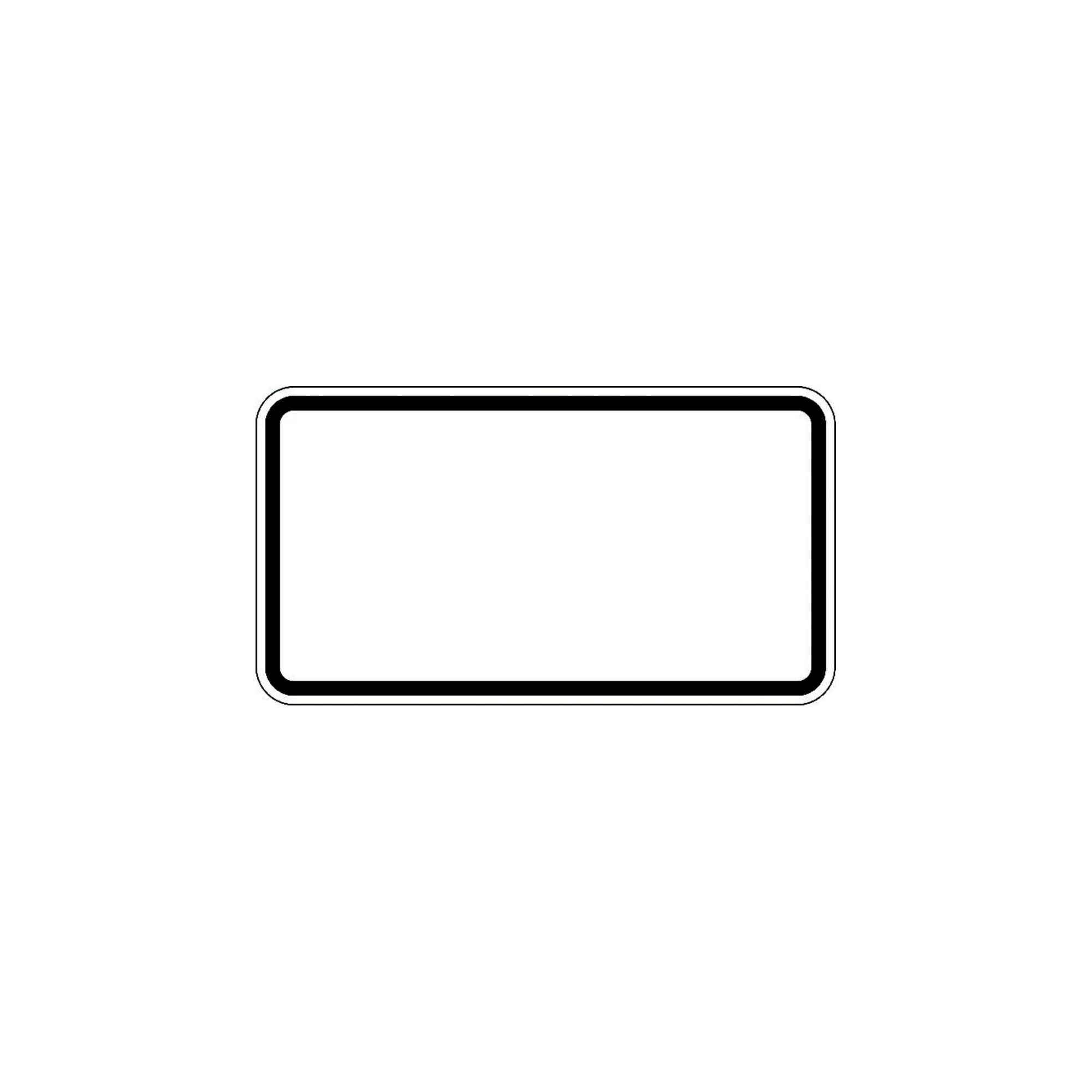 Absperrpfosten Zusatzschild blanko, 231x420mm Grund weiß - Rand schwarz RAL-Gütezeich