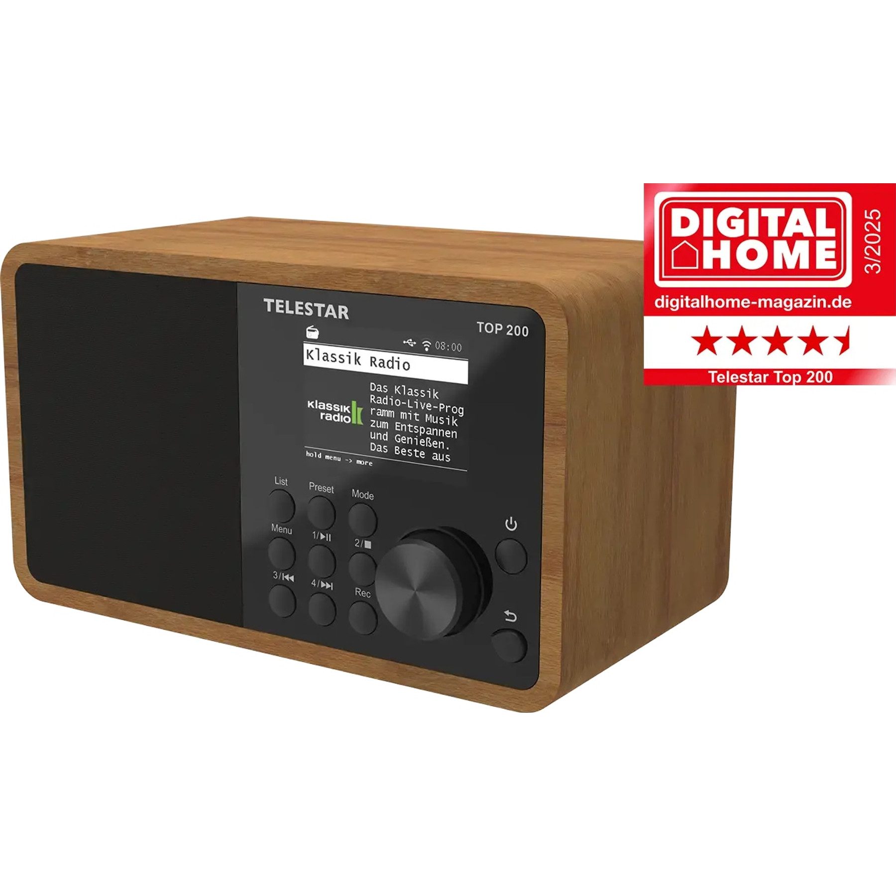 TELESTAR TELESTAR Internetradio TOP 200, DAB+/UKW, Bluetooth, Holzoptik Internet-Radio