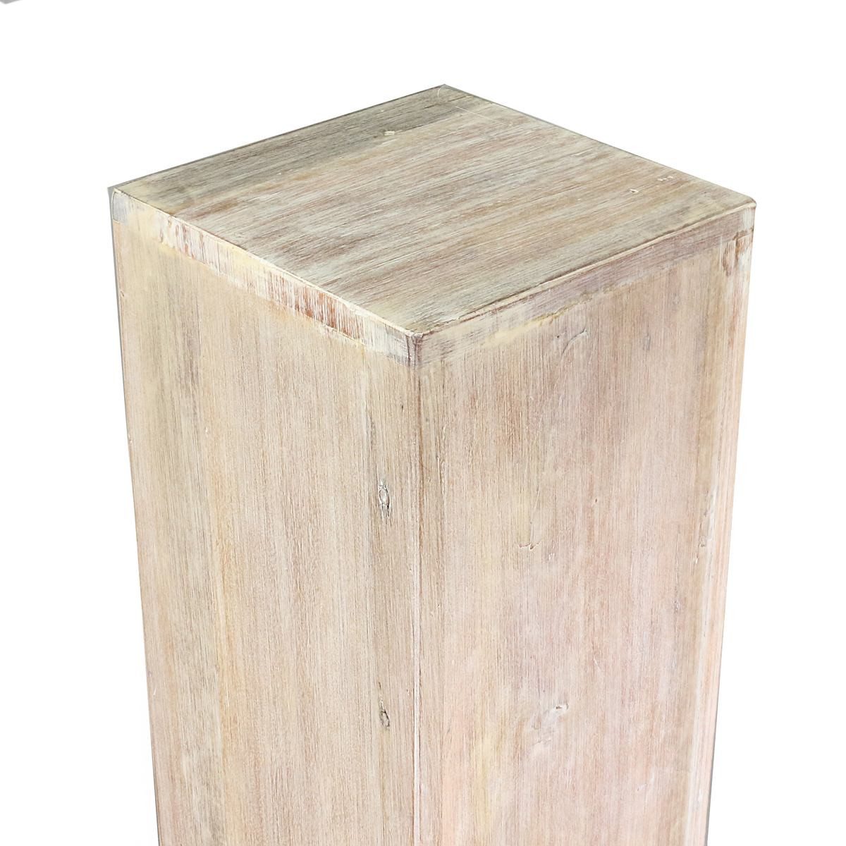Oriental Galerie Blumenhocker Massive Holz Säule Viereckig Podest Whitewash mittel 75 cm (1 St) – Bild 5 von 5