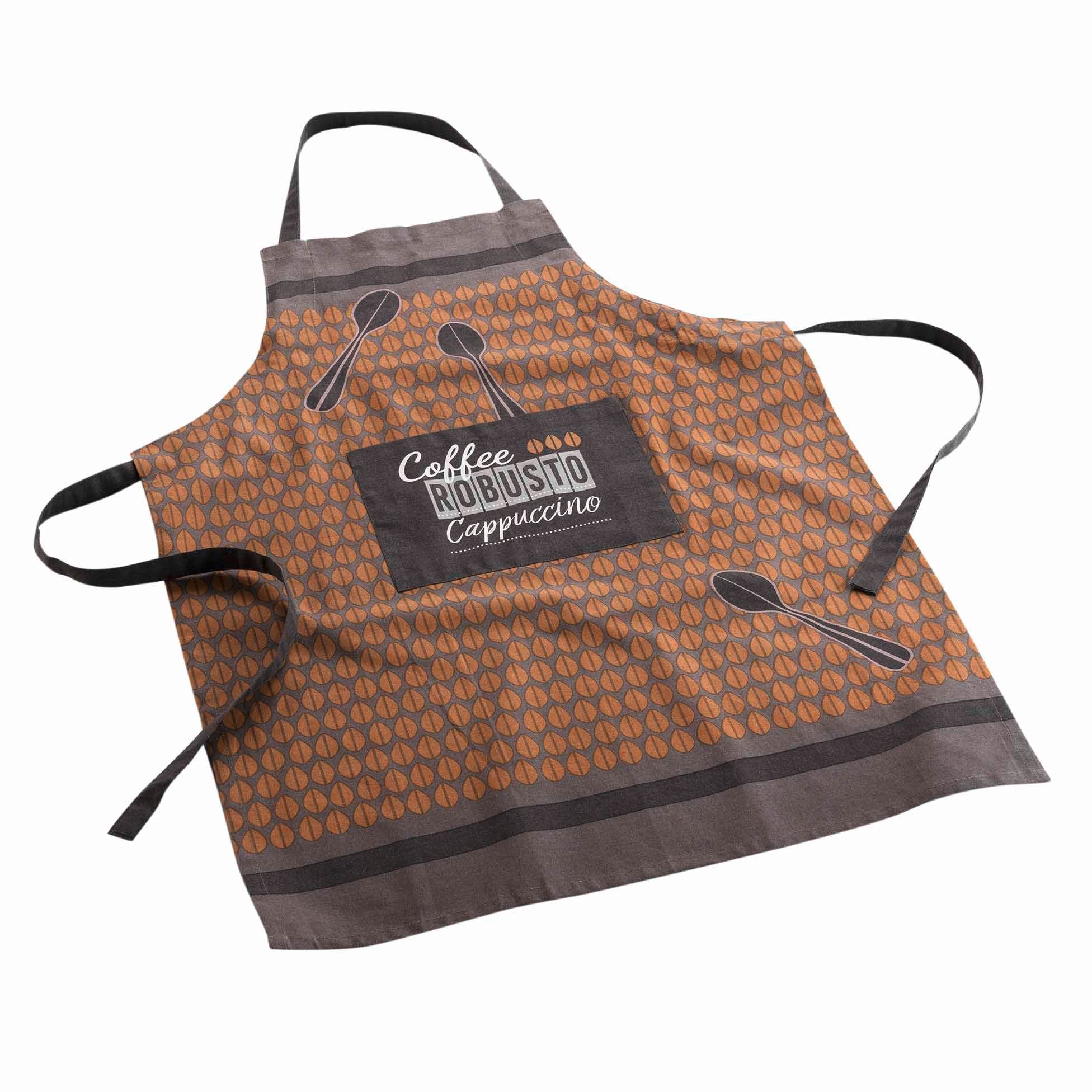 Douceur d'intérieur Kochschürze Kochschürze mit Tasche CAPPUCCINO, 100% Baumwolle, universelle Größe