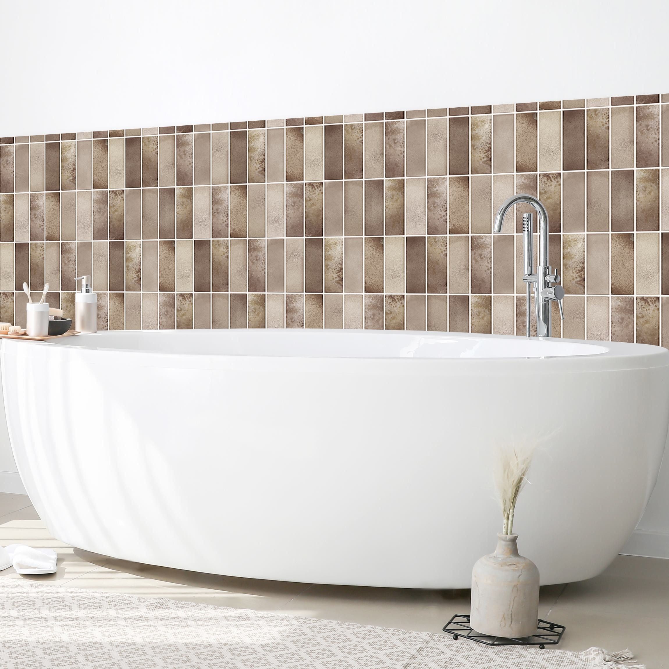 Bilderdepot24 Badrückwand beige fugenlose Wandverkleidung Bad günstig online kaufen