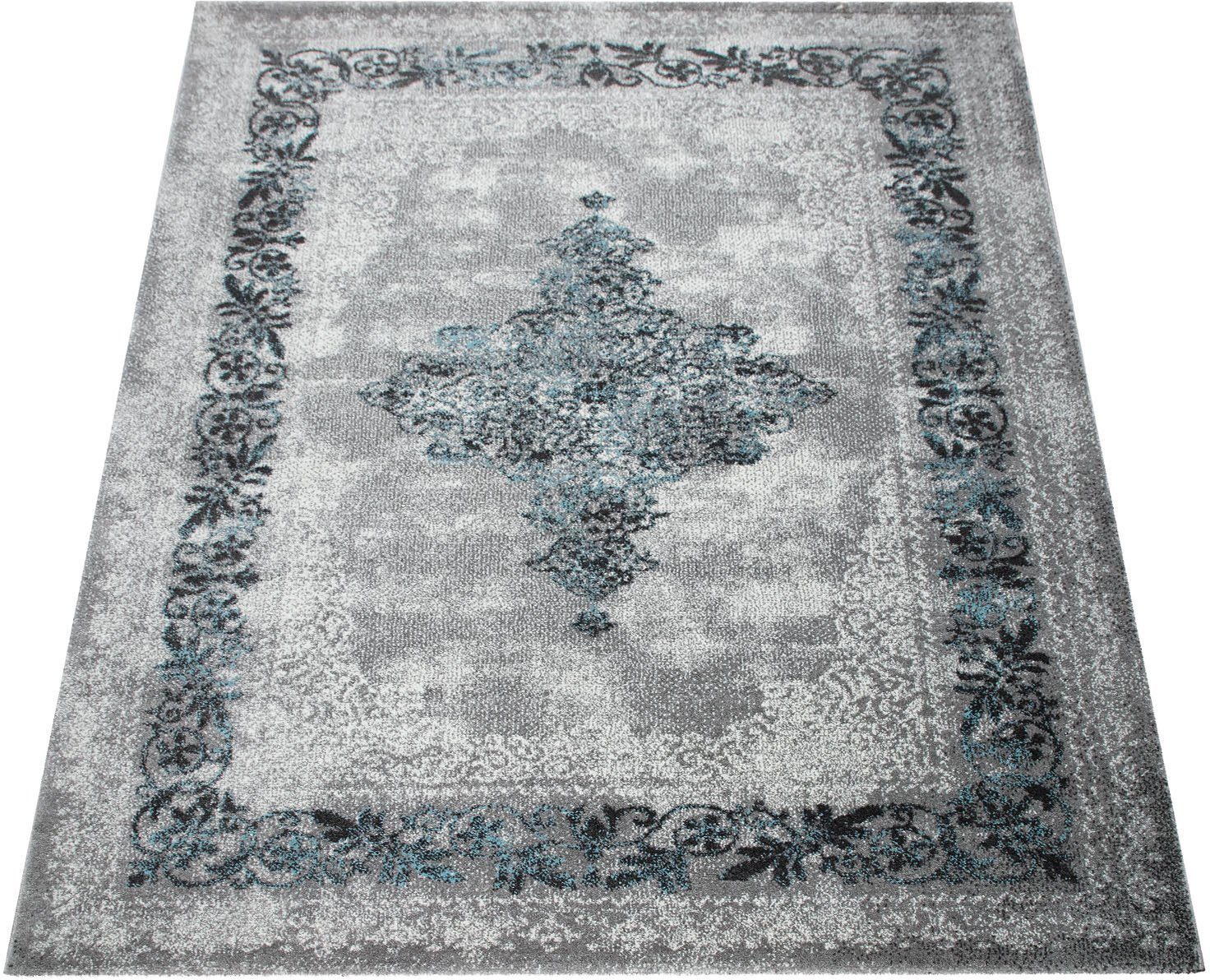 Paco Home Teppich Alabama 371, rechteckig, Höhe: 12 mm, Kurzflor, Orient-Optik, Vintage Design