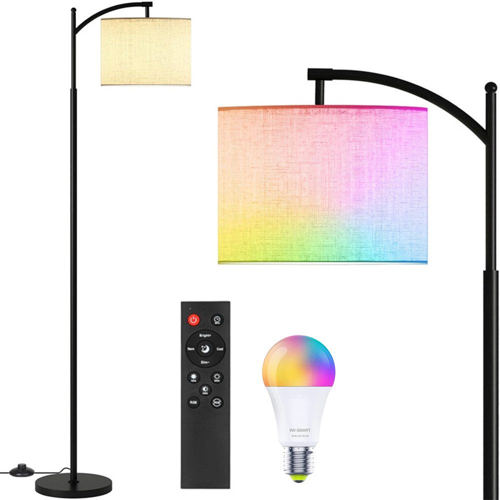 LED Stehlampe LED Leselampe E27 Dimmbar RGB Floor Lamp für Schlafzimmer, Wohnzimmer