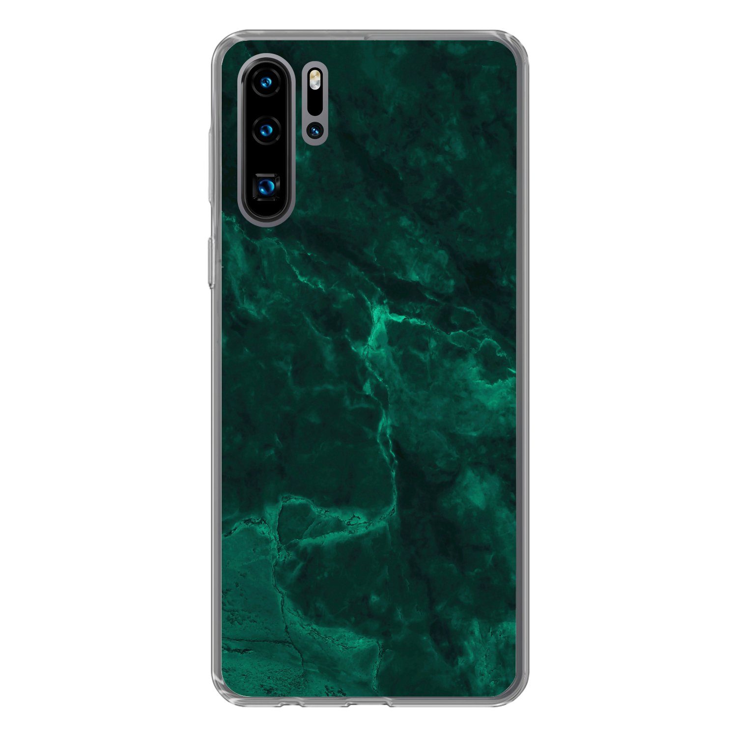 MuchoWow Handyhülle für Huawei P30 Pro Marmor - Limone - Grün - Strukturiert - Marmoroptik, Handy Case, Silikon, Bumper Case Dünn