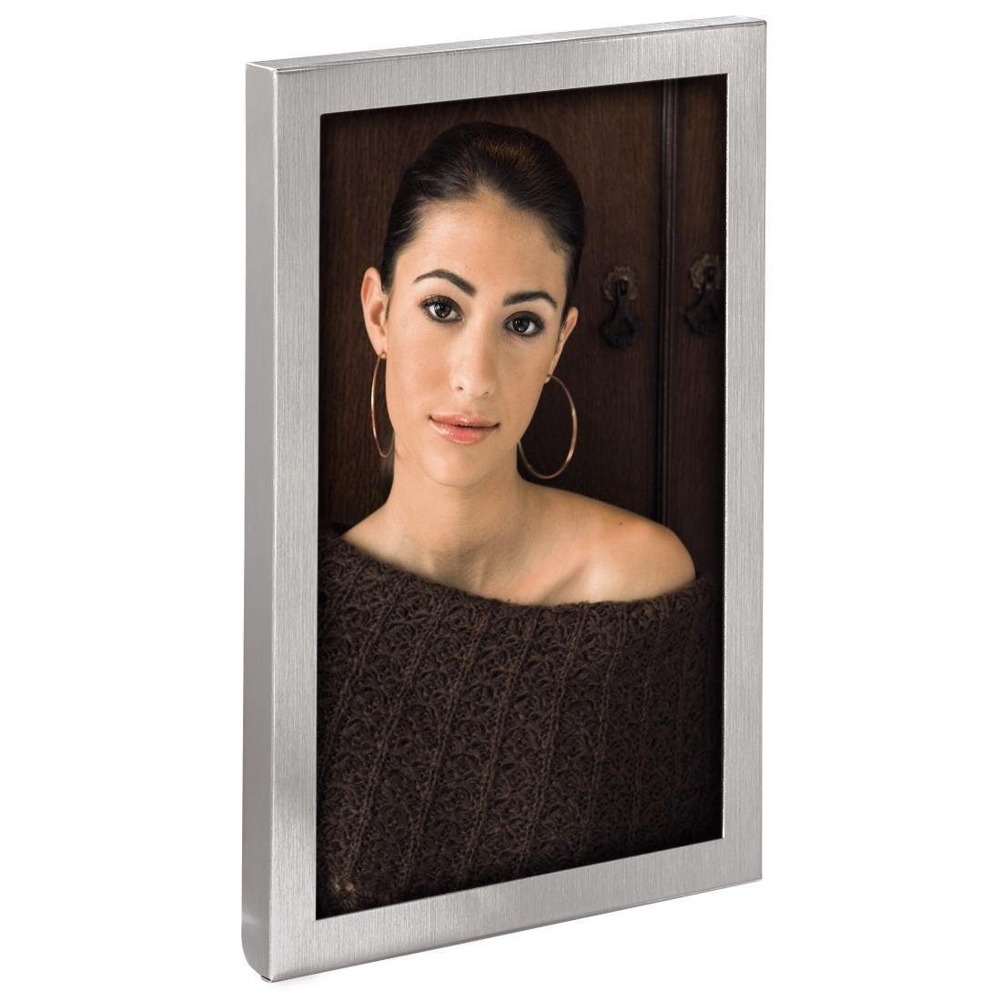 Hama Silber, x 10 15 cm Porträtrahmen "Bristol", Portraitrahmen Porträt-Bilderrahmen