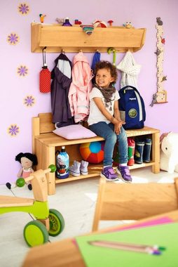 BioKinder - Das gesunde Kinderzimmer Garderobe Robin, Hänge-Garderobe 60 cm Erle