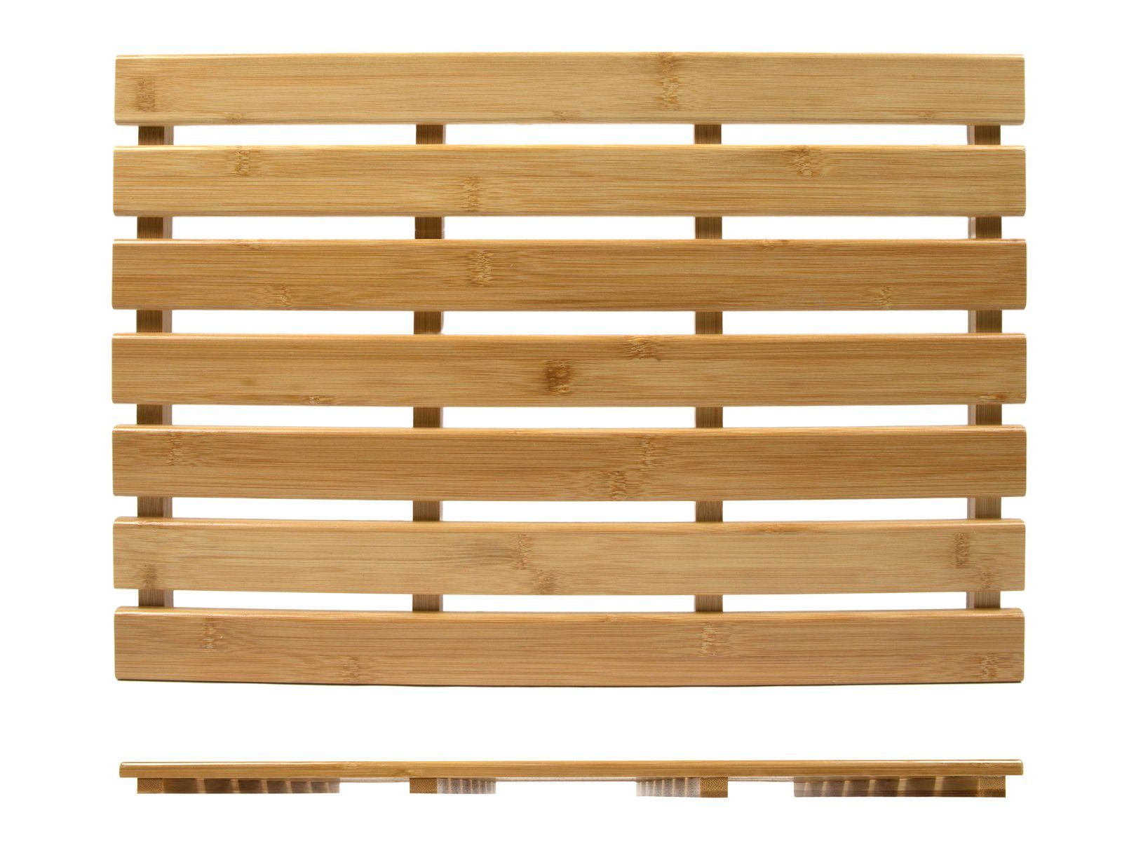 Spetebo Duschmatte Bambus Badematte aus FSC Echtholz - 53 x 35 cm, Höhe 2.5 günstig online kaufen