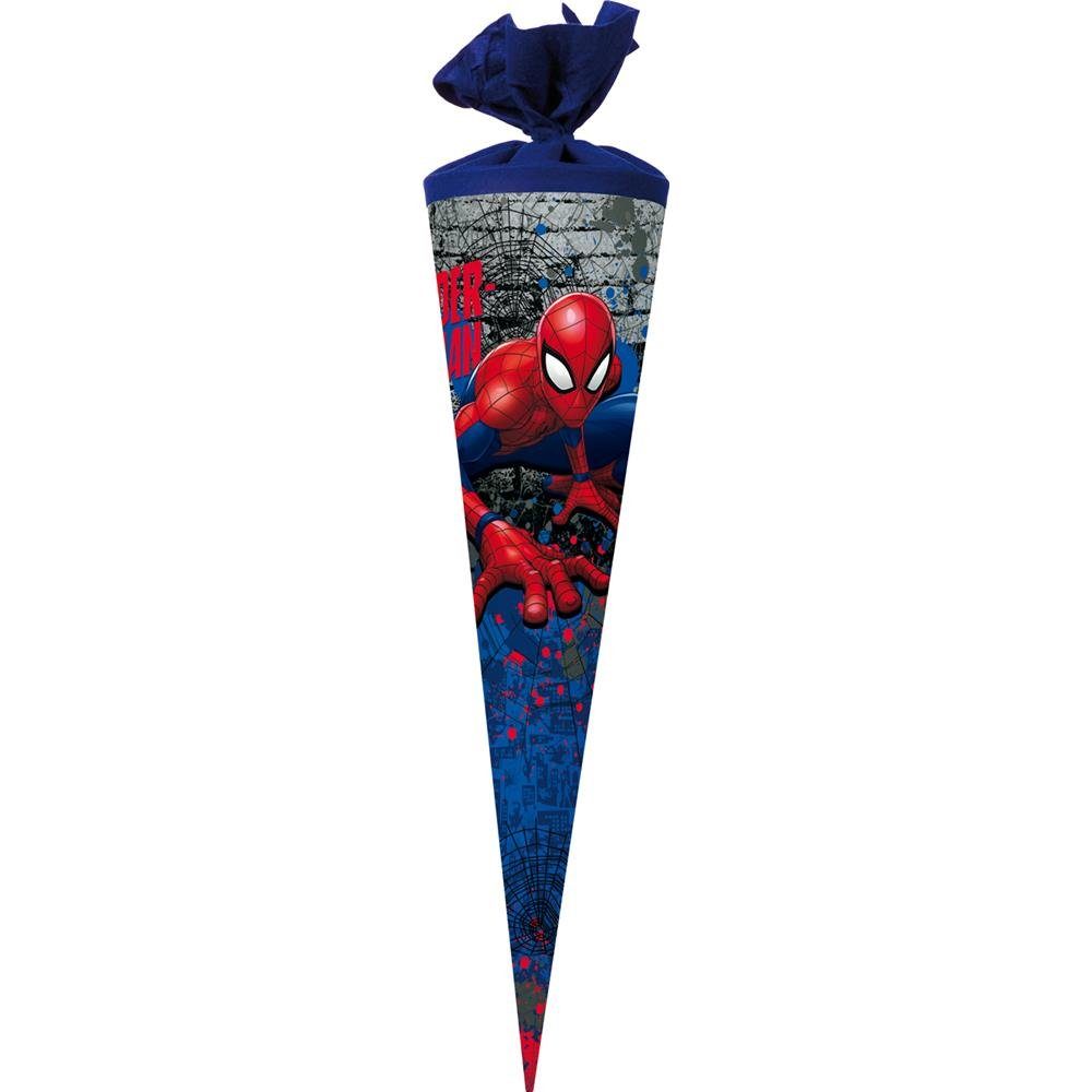 Nestler Schultüte Spider-Man 2018, 70 cm, rund, mit blauem Filzverschluss