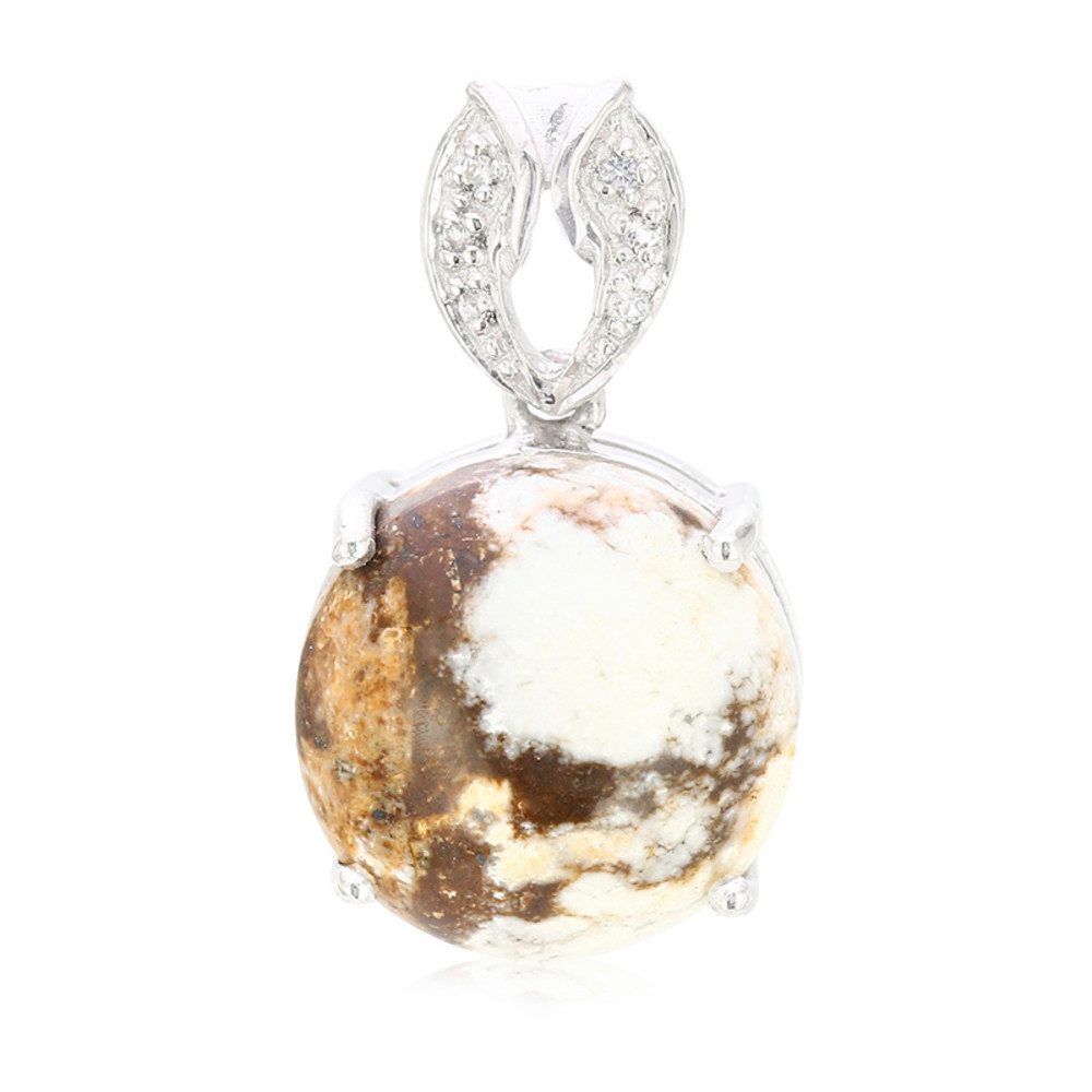 Cavill Kettenanhänger Cavill Sterlingsilber Anhänger Magnesit 8,37 ct mit weißen Topasen (1-tlg)