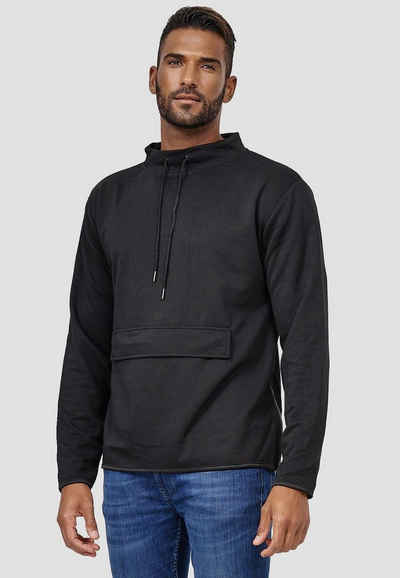Egomaxx Sweatshirt Dünnes Sweatshirt Sport Longsleeve Pullover Sweater mit Bauchtasche (1-tlg) 3842 in Schwarz