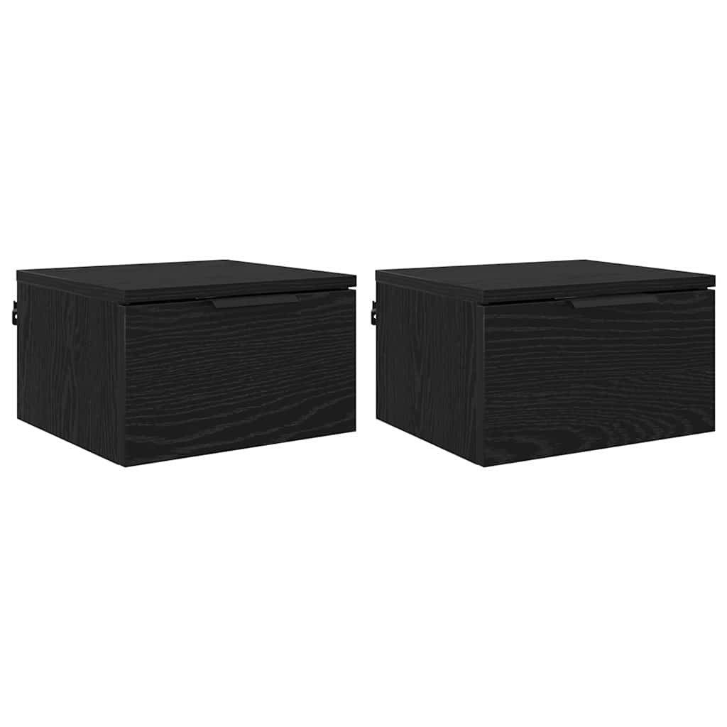 vidaXL Nachttisch Nachttisch 2 pcs Schwarz Eichen-Optik 34 x 30 x 20 cm (2- günstig online kaufen
