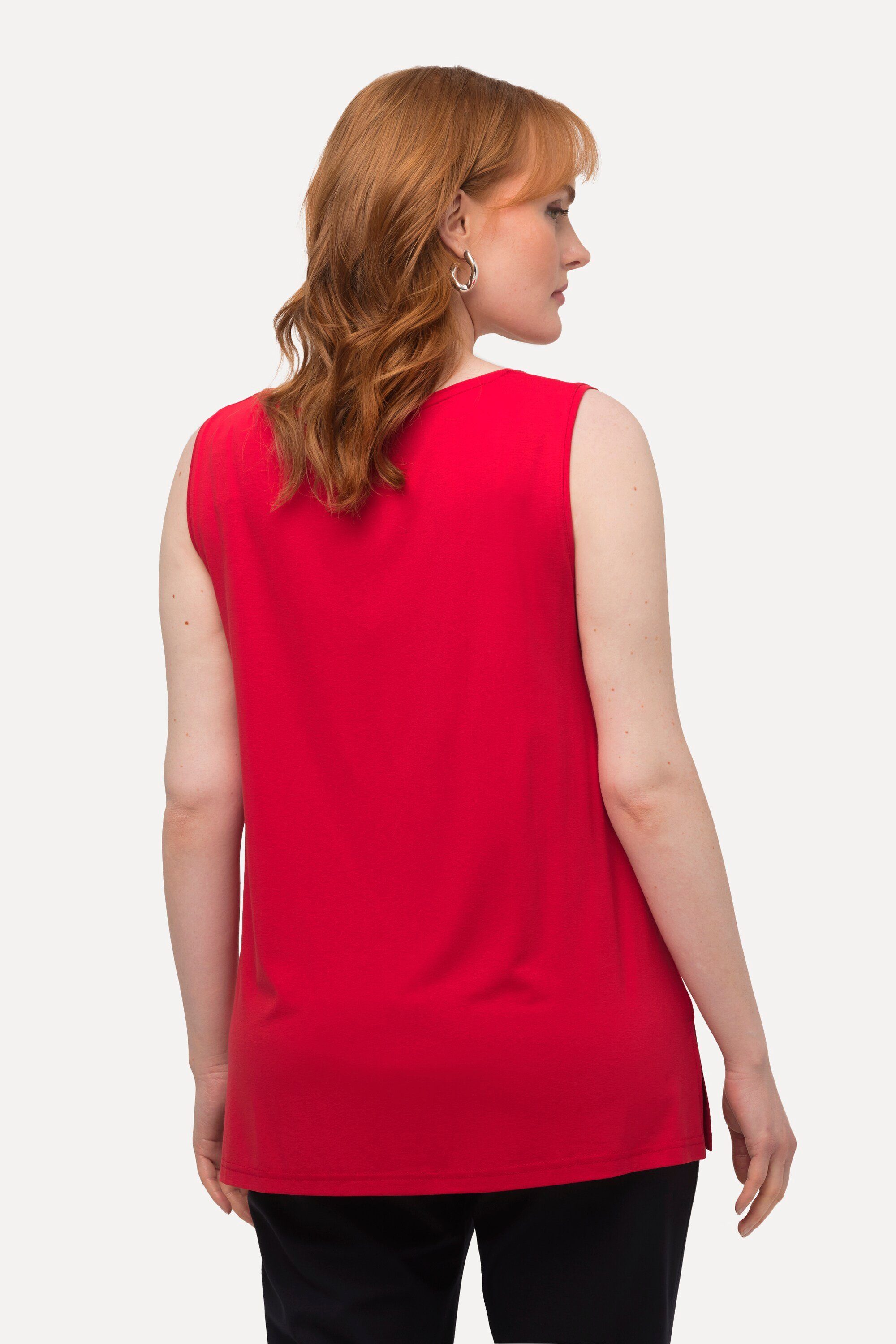 Ulla Popken Longtop Top Stretch Seitenschlitze Crêpe-Qualität