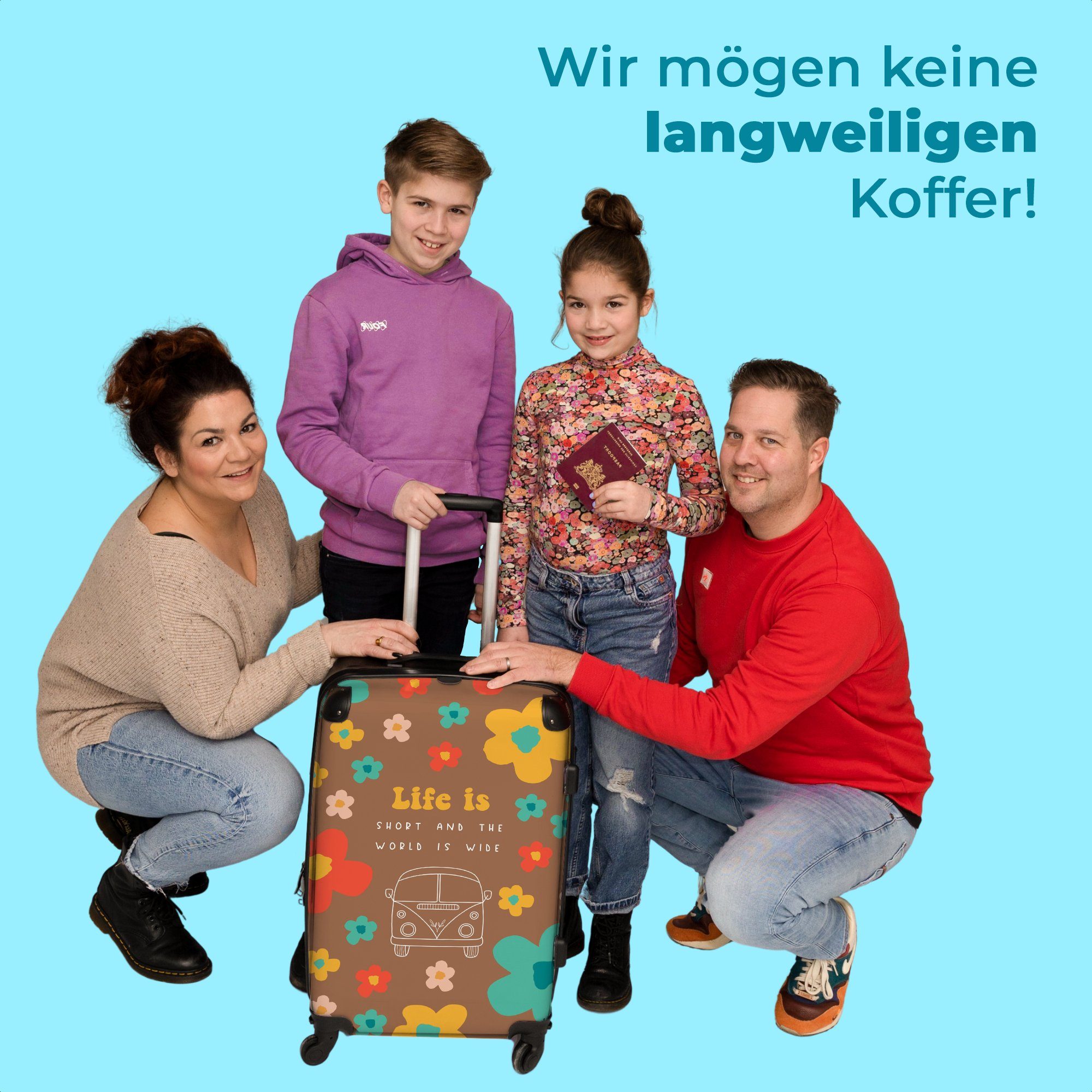 NoBoringSuitcases.com© Koffer 67x43x25cm Zitate - - Trolley - - Aufgabegepäck Blumen - Rollkoffer Linienkunst, Rollen Rollen, Reisekoffer 4 ist kurz mit Große 4 Das Hippie Leben