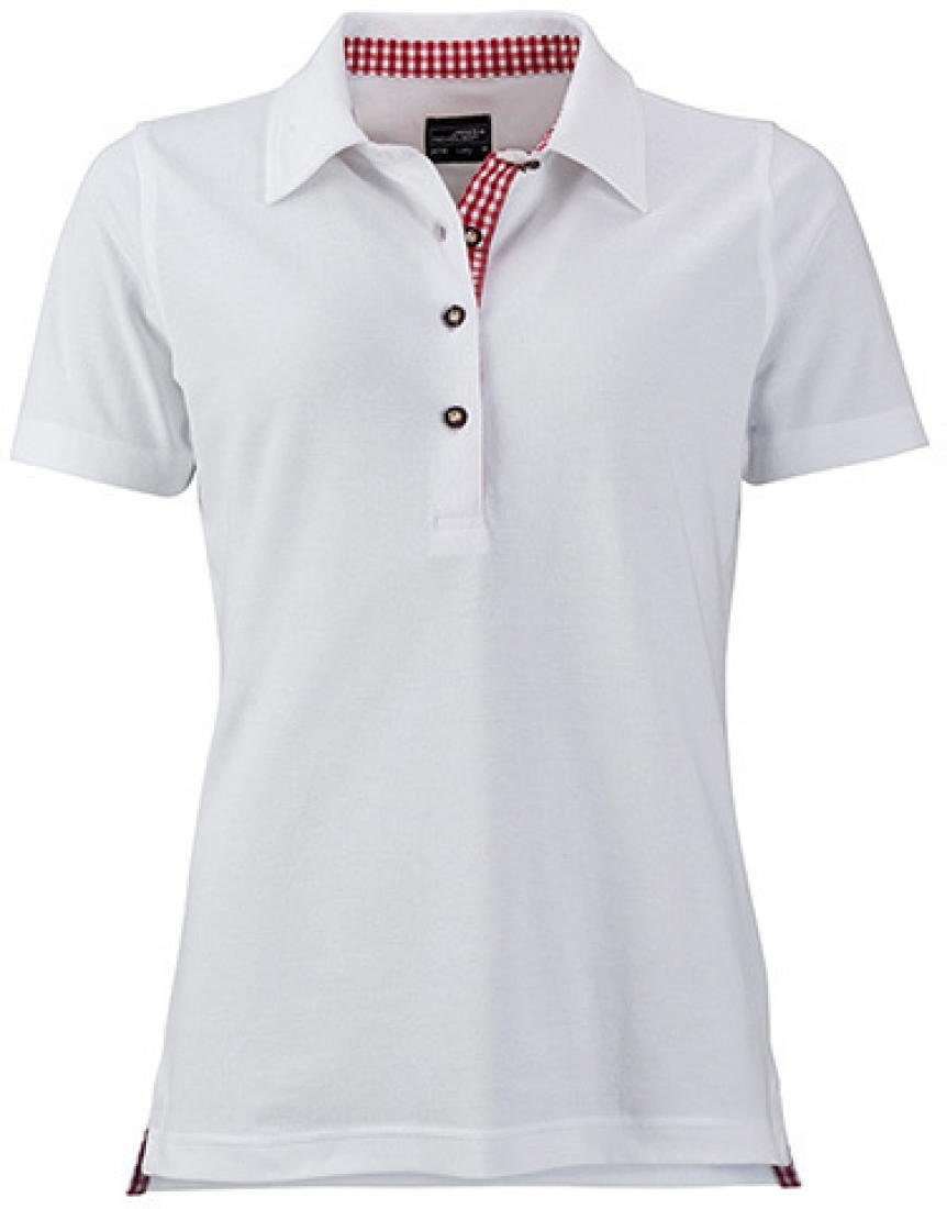 James & Nicholson Poloshirt Damen Traditional Polo / Trachtenknöpfe aus Horn-Imitat