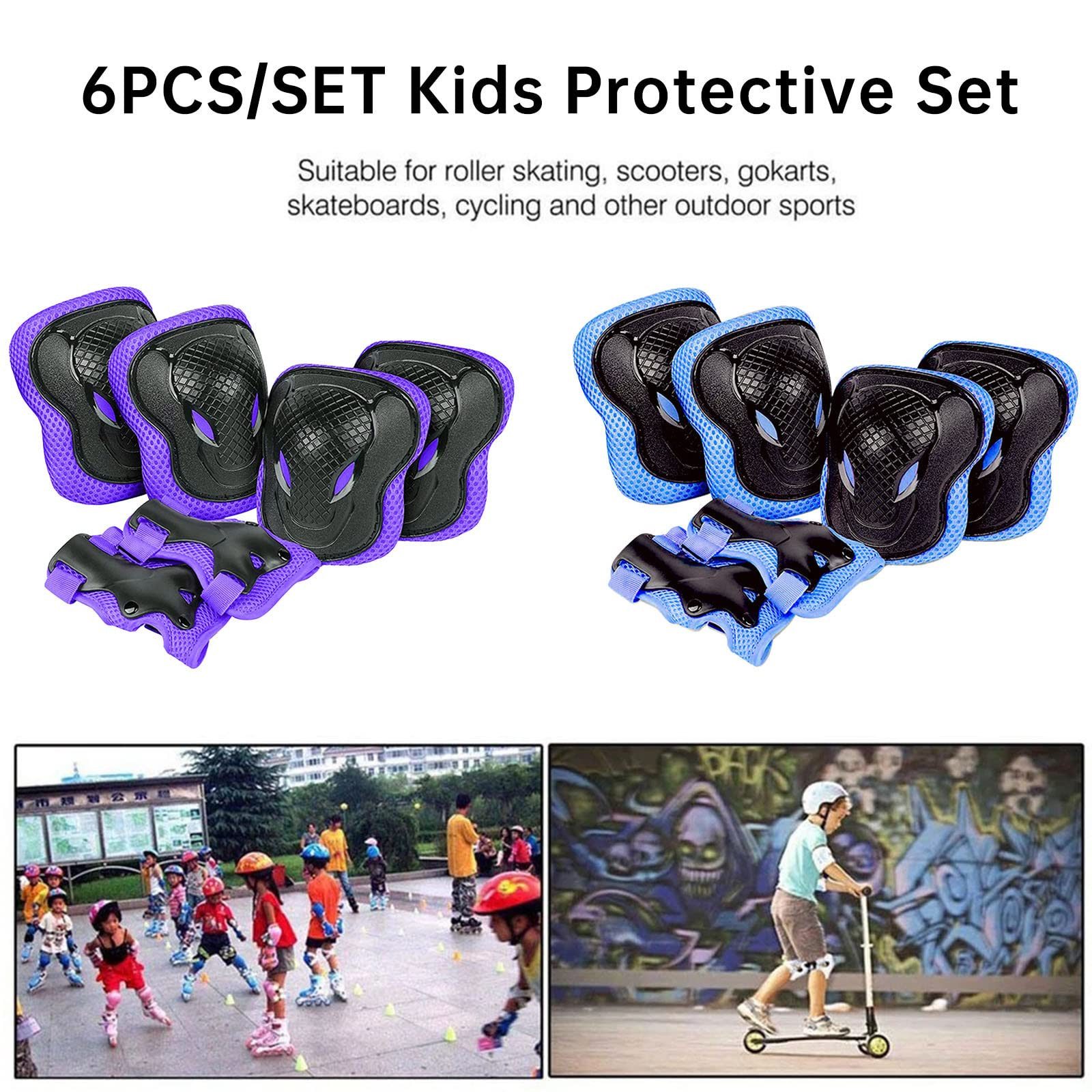 YI Protektoren-Set Kinder-Skibindungen, verstellbares Knie- und Ellbogenschutz-Set 6 in 1