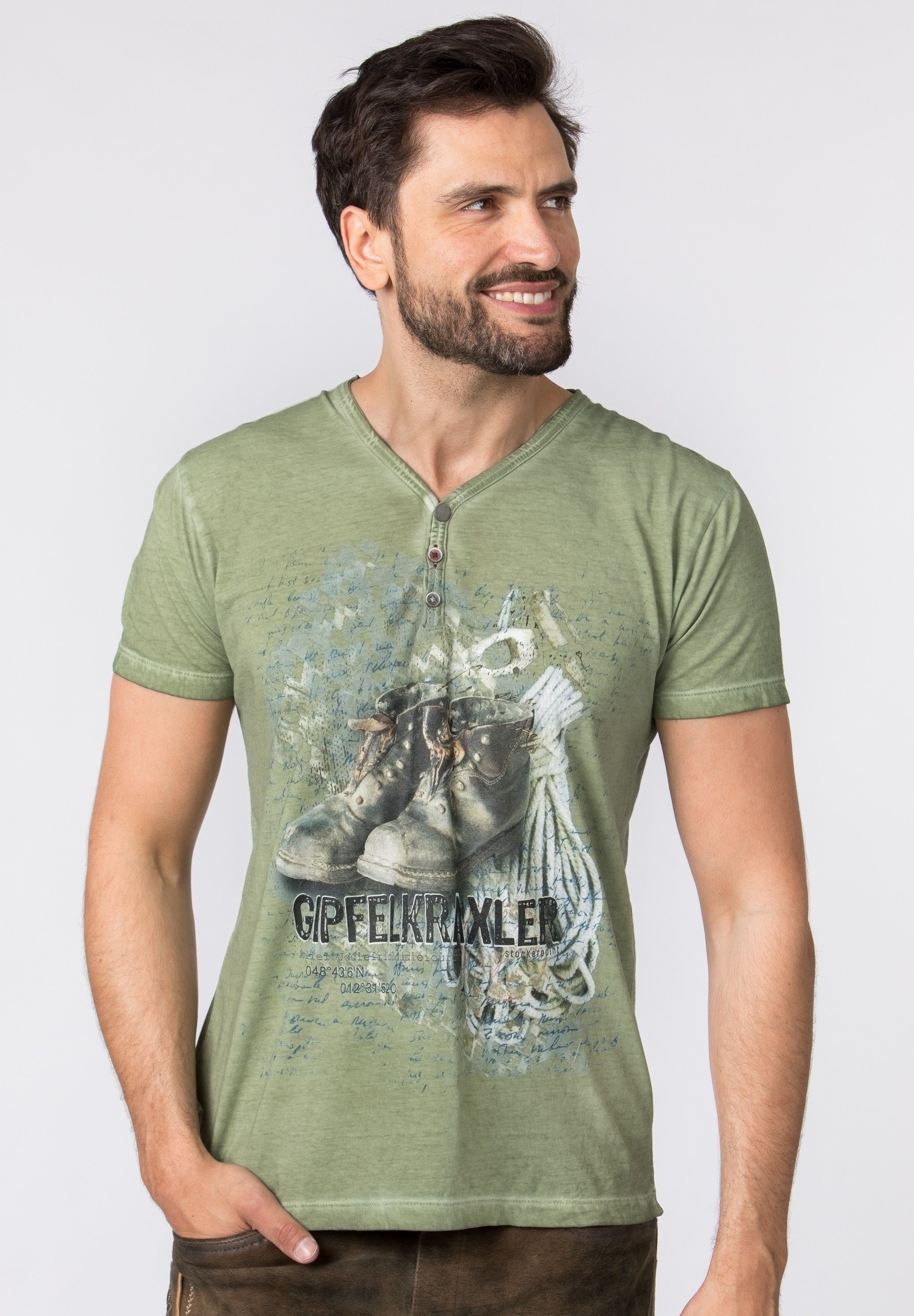 T-Shirt Stockerpoint Gipfelkraxler grün
