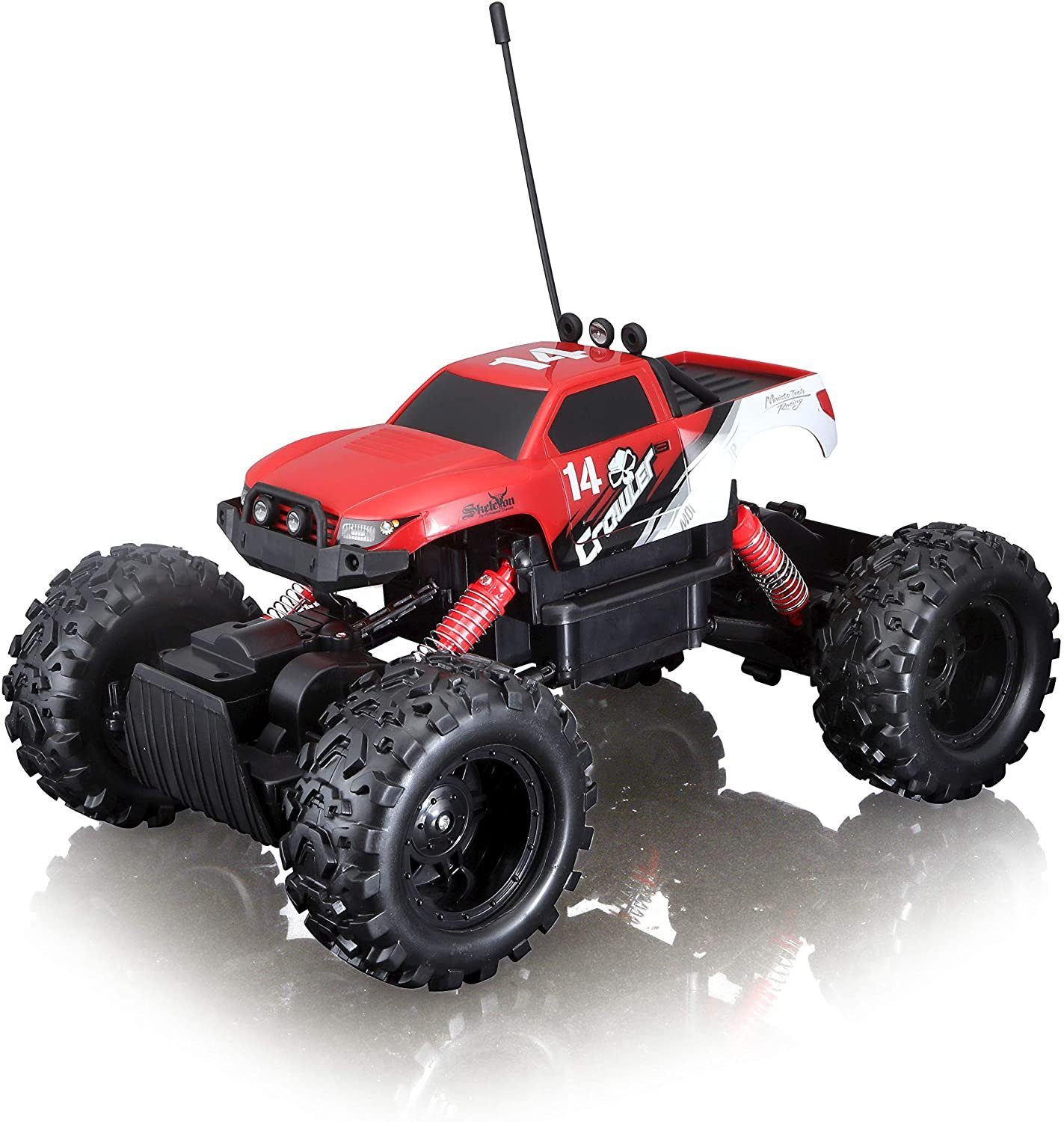 RC-Monstertruck Ferngesteuertes Auto - Rock Crawler (rot, 32cm)