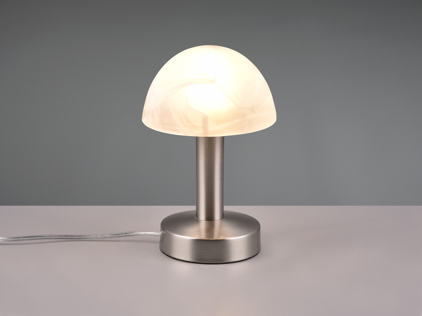 TRIO Leuchten LED Nachttischlampe, Dimmfunktion, LED wechselbar, Warmweiß, klein-e Bauhaus Pilz-lampe für Fensterbank mit Touch-funktion, H: 21cm