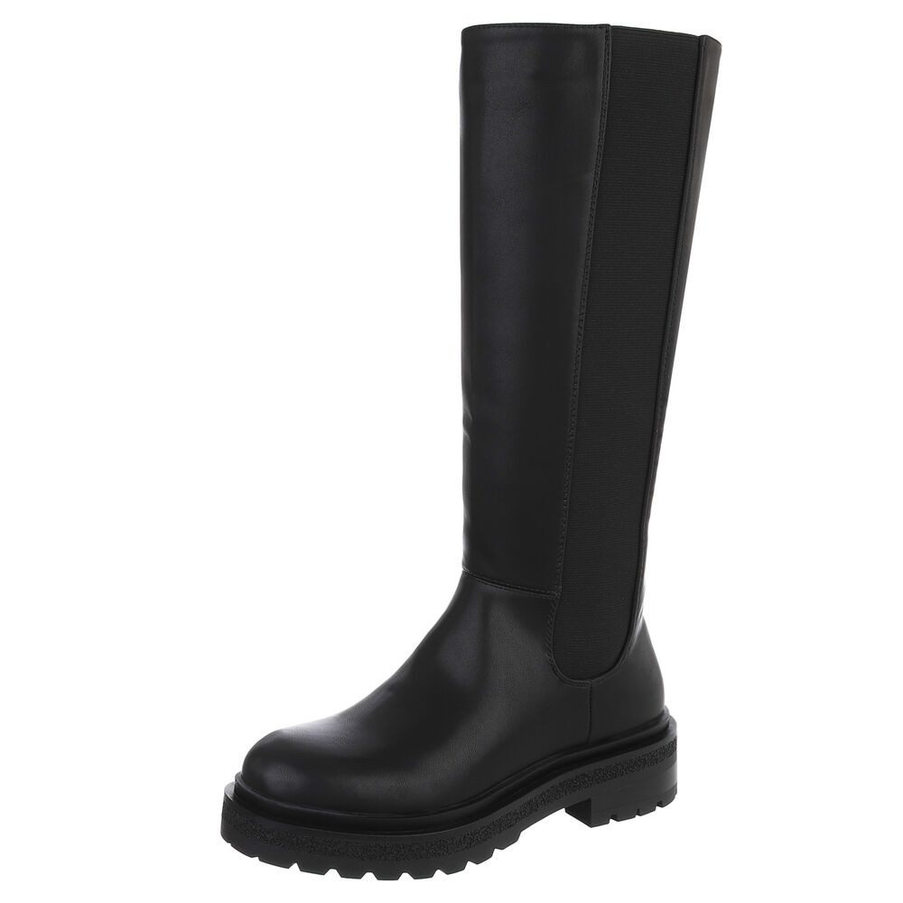 Ital-Design Modische Stiefel für Damen mit geradem Schaft und Komfort Plate günstig online kaufen